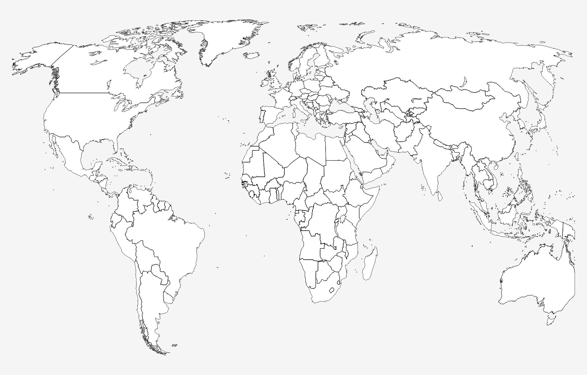 6 Best Images of Black And White World Map Printable Blank World Map
