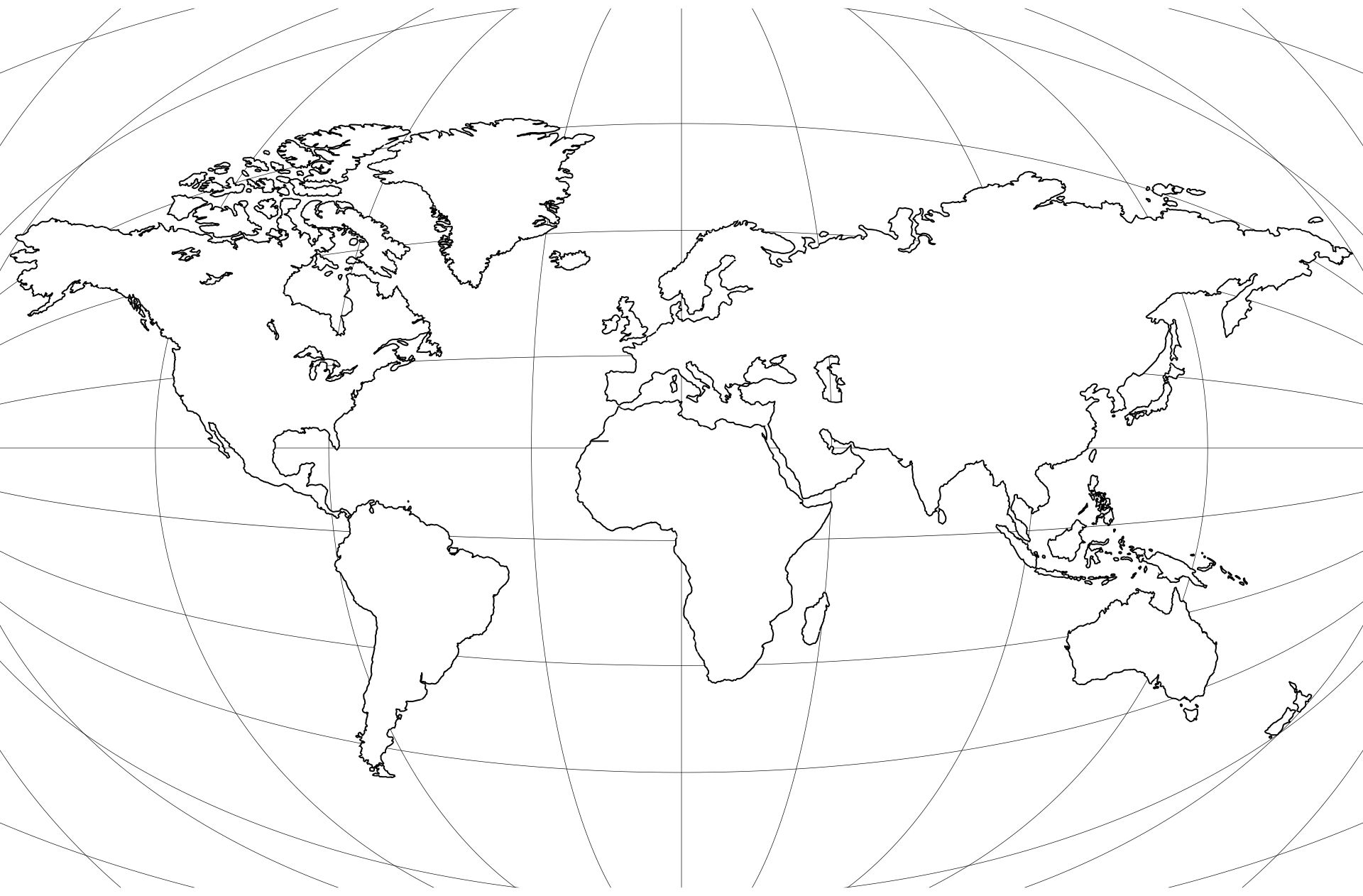 Free Printable Black And White World Map