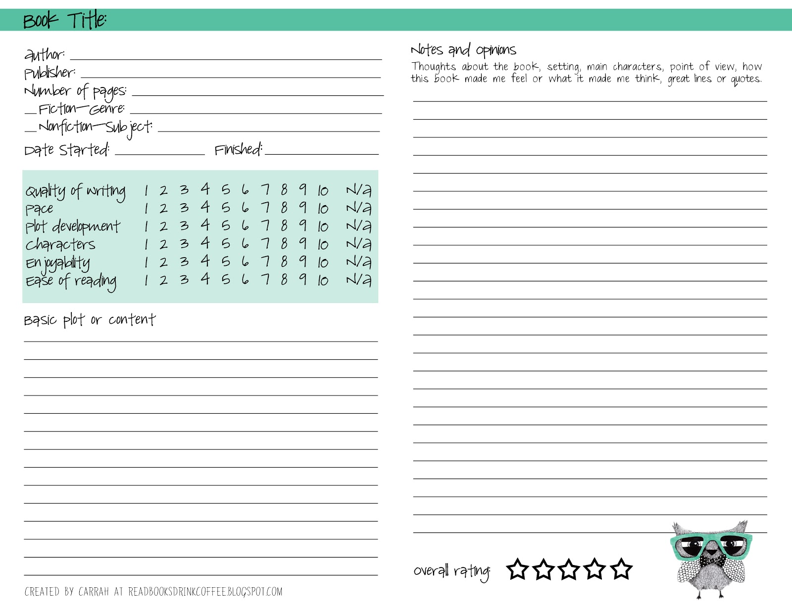 Free printable sandwich book report templates