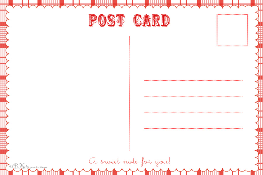 Printable Postcard Template - 4x6 inches  Postcard template, Note card  template, Printable postcards