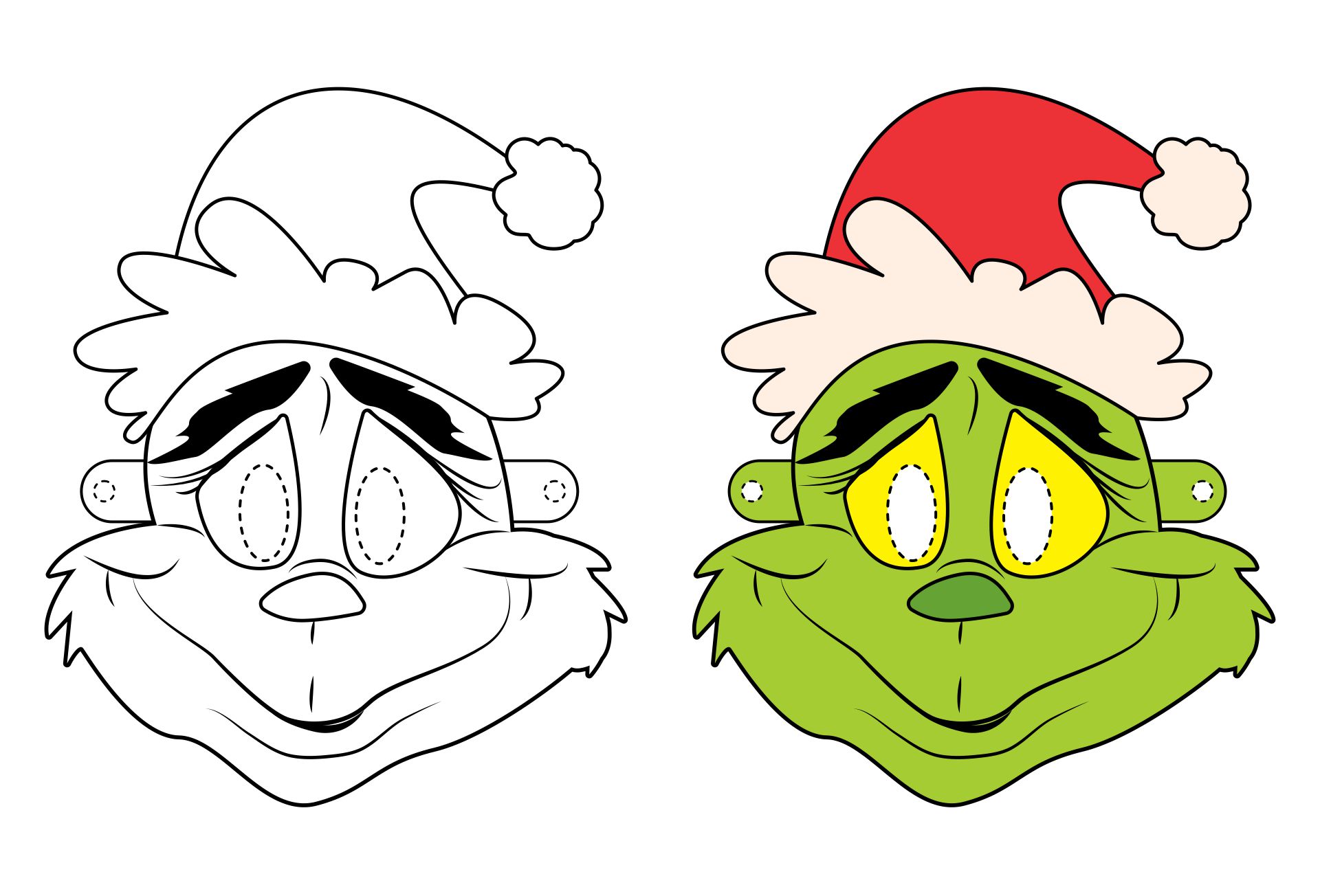 Grinch Printable Mask