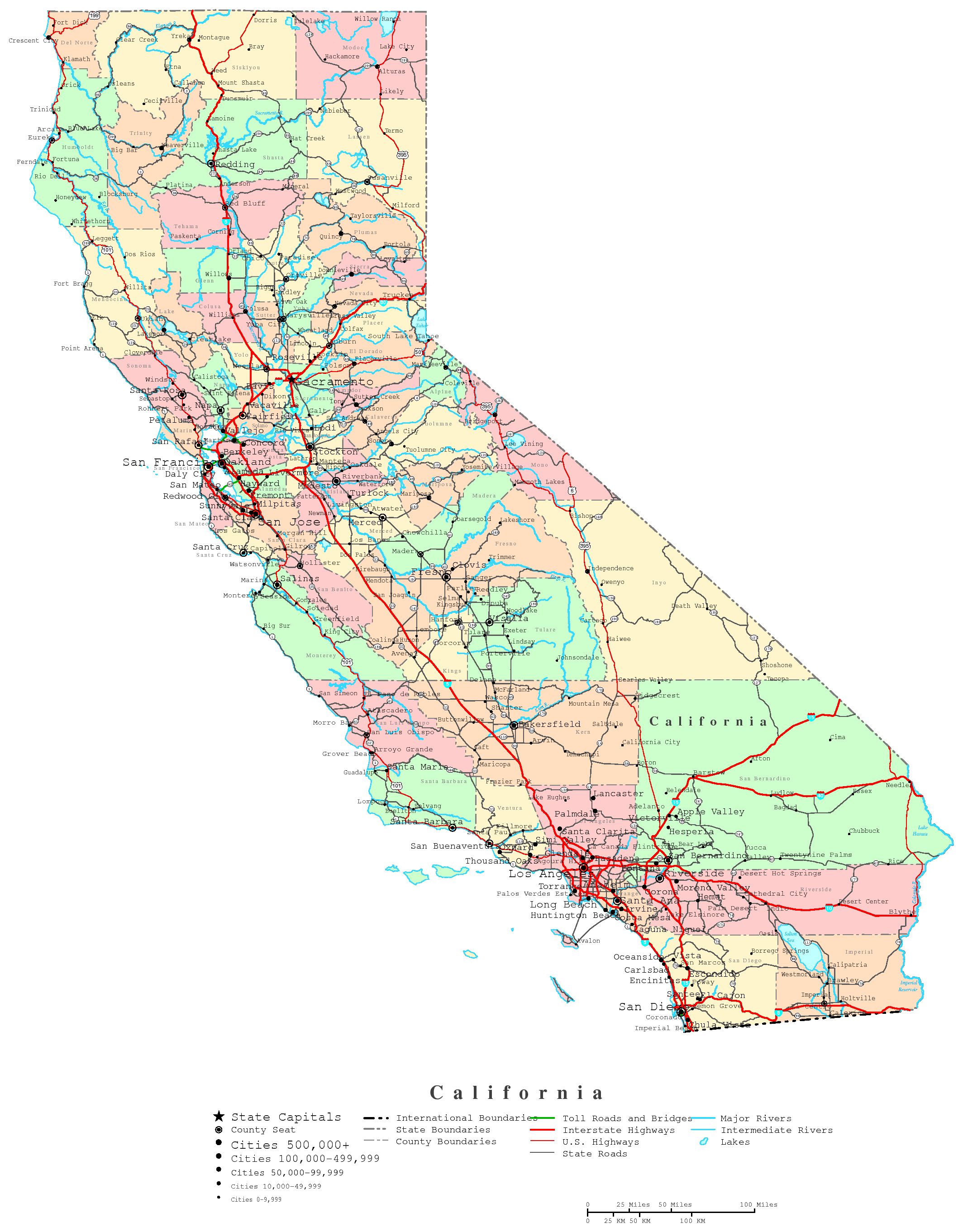6 Best Images of Printable Map Of California Printable Map of