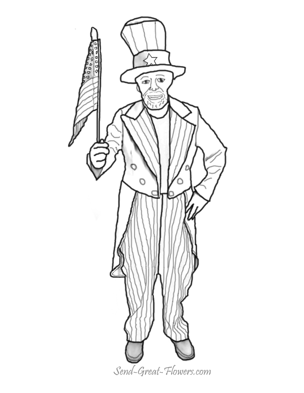 uncle sam top hat coloring pages - photo #18