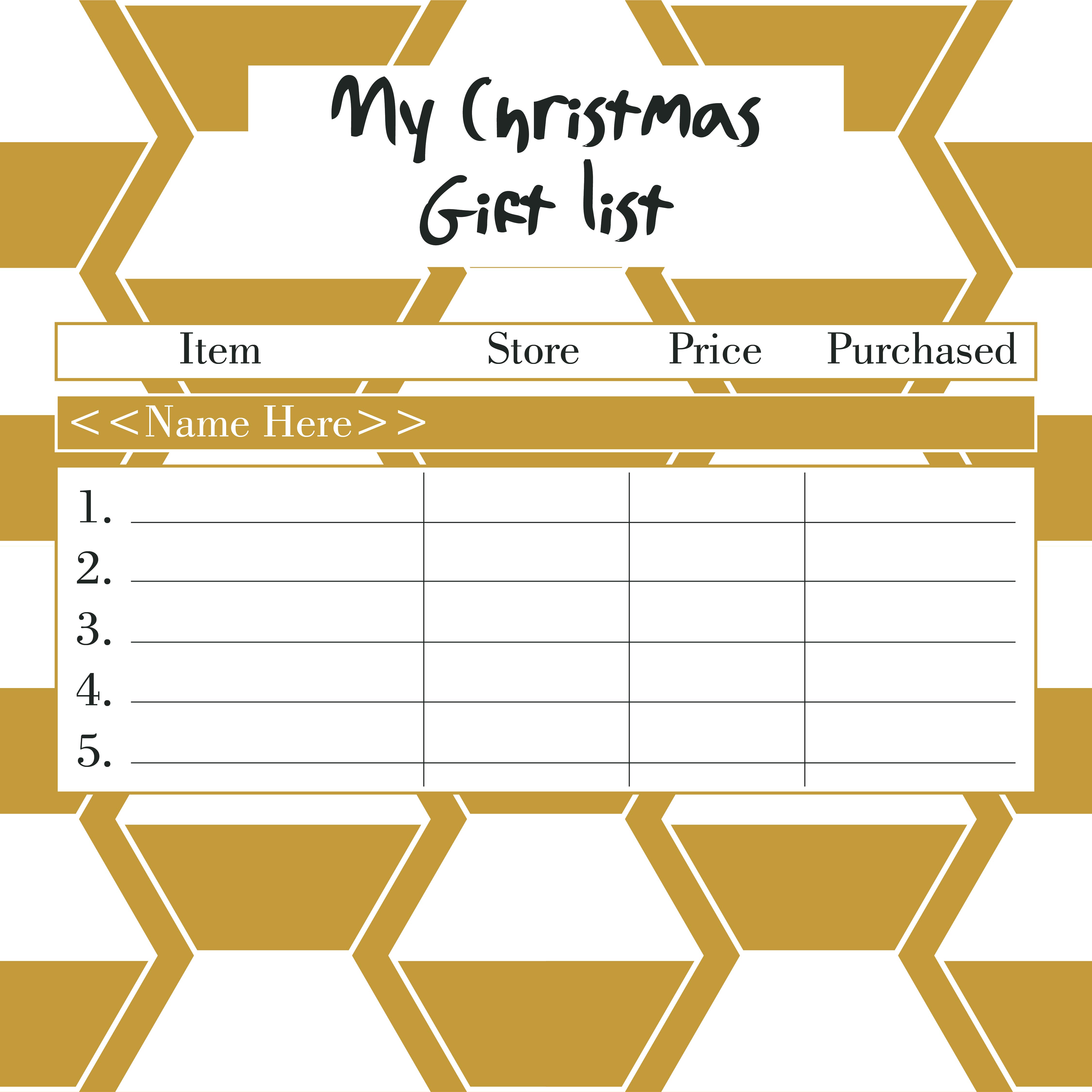 6 Best Images Of Printable Christmas Shopping List Template Christmas 