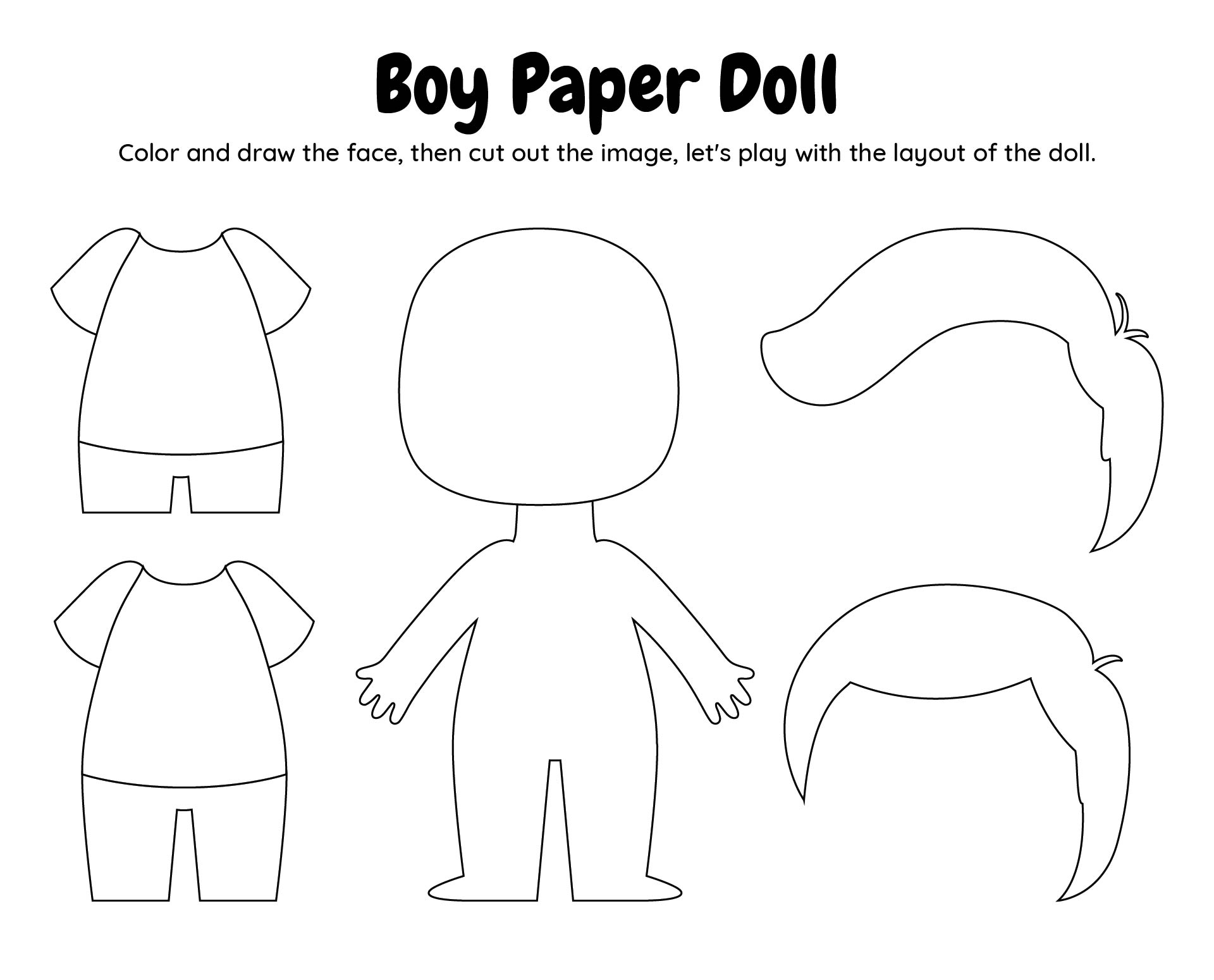4 Best Images Of Printable Boy Paper Doll Template Printable Boy