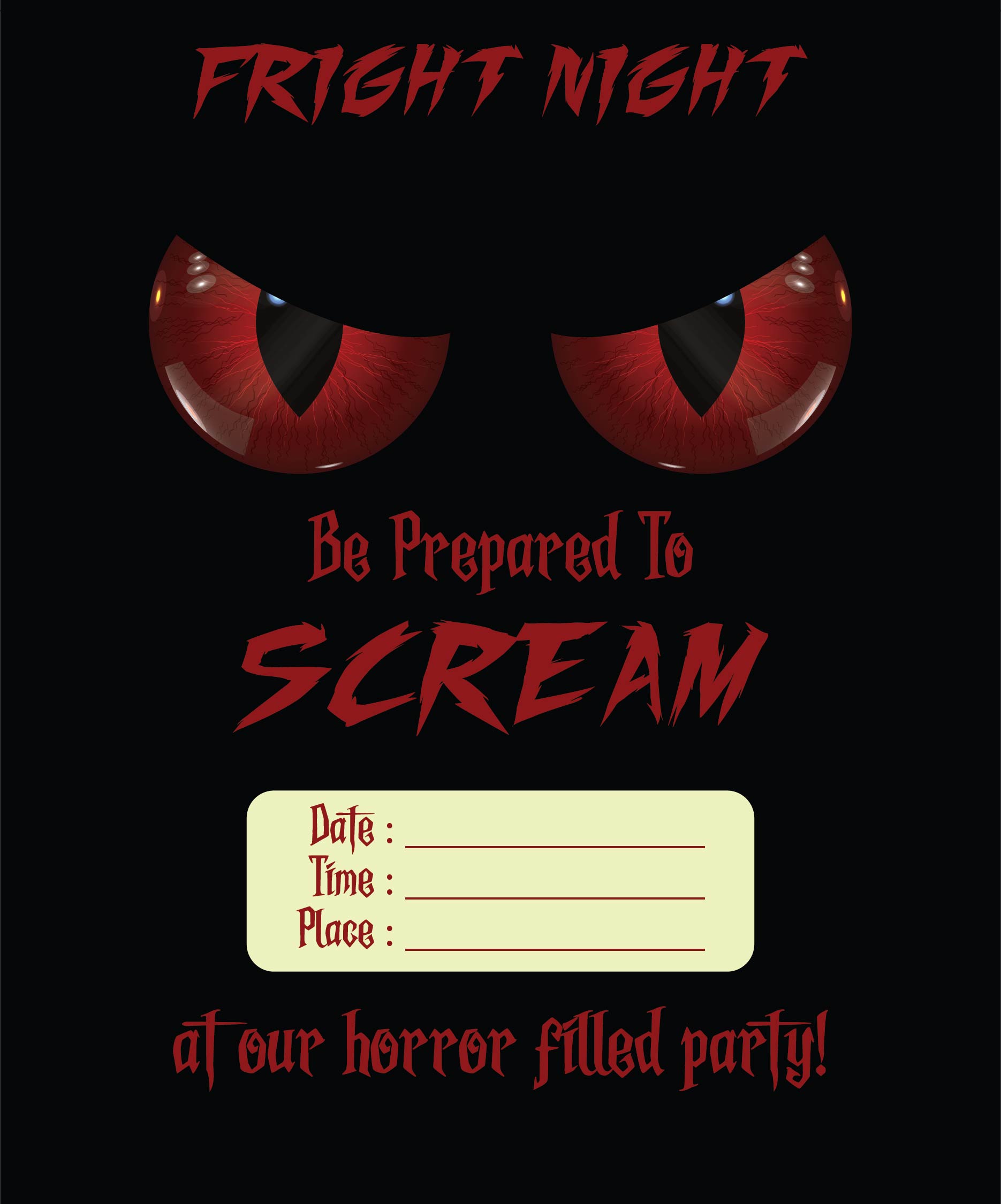 8 Best Images Of Scary Halloween Invitations Free Printable Scary 