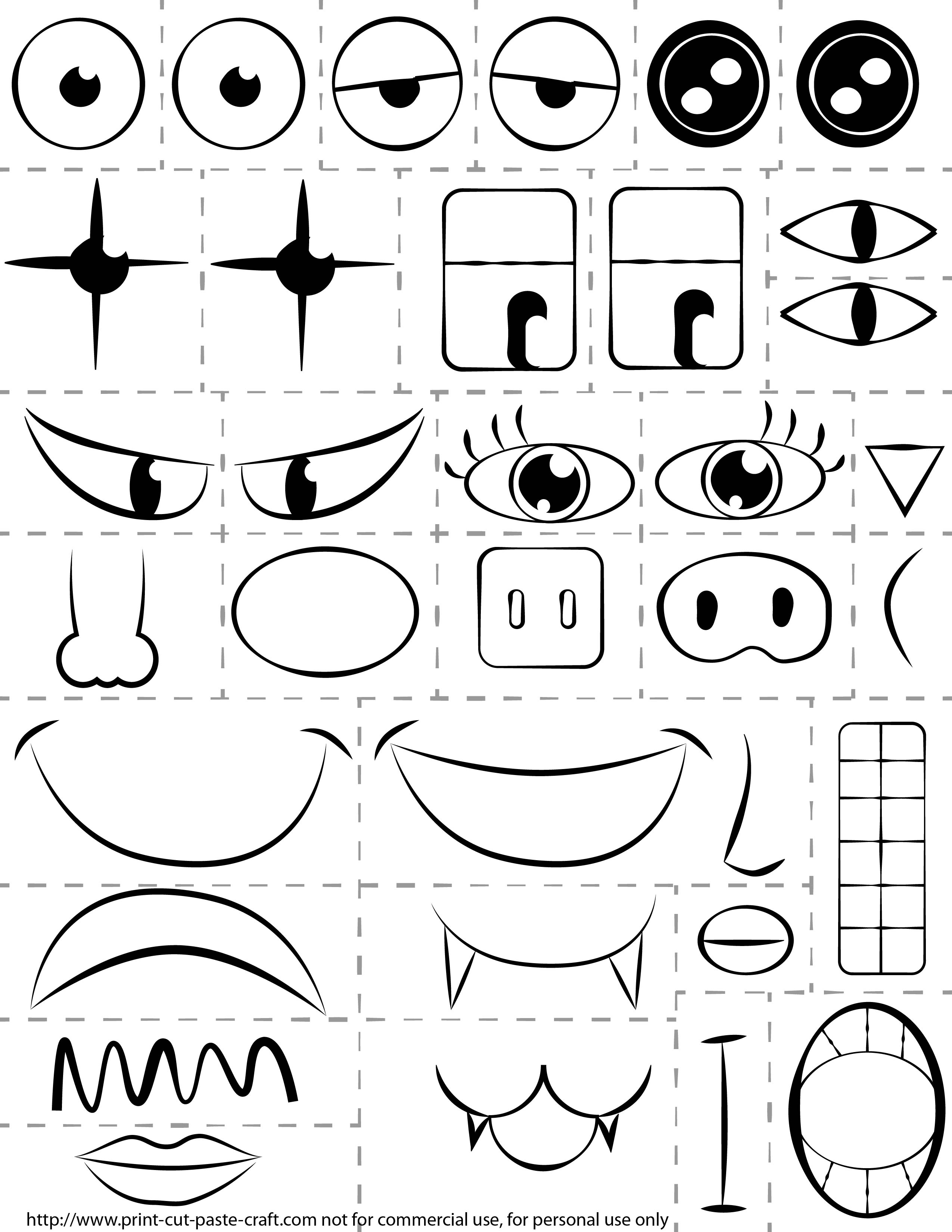 5 Best Images of Cut Out Face Parts Printable Printable Face Parts