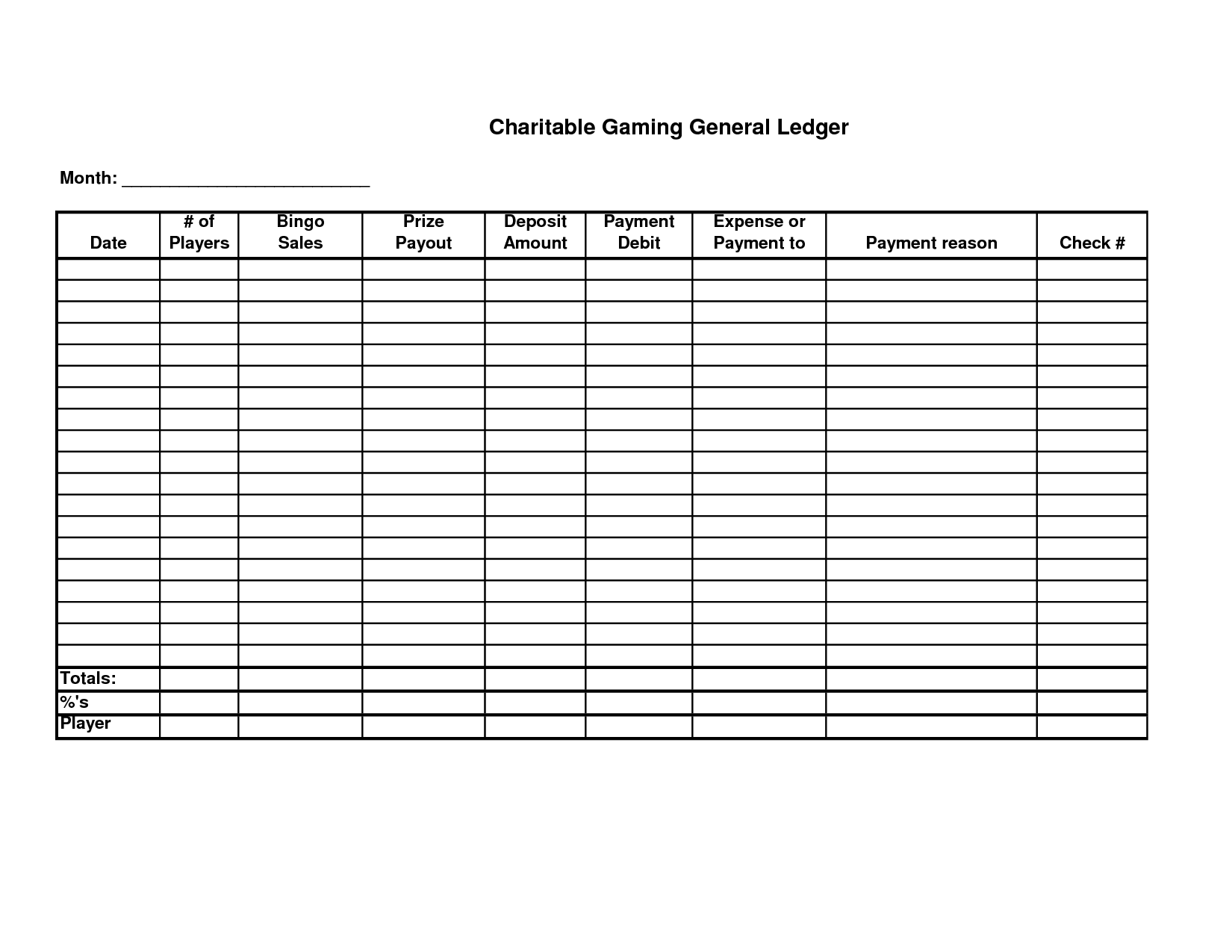 Free printable ledger form