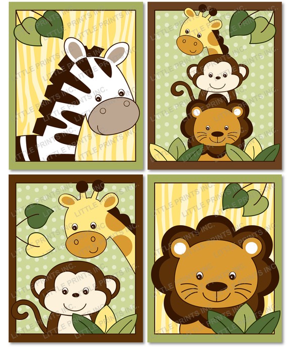 6 Best Images of Free Printable Animal Nursery Wall Art Jungle Safari Animals Printables