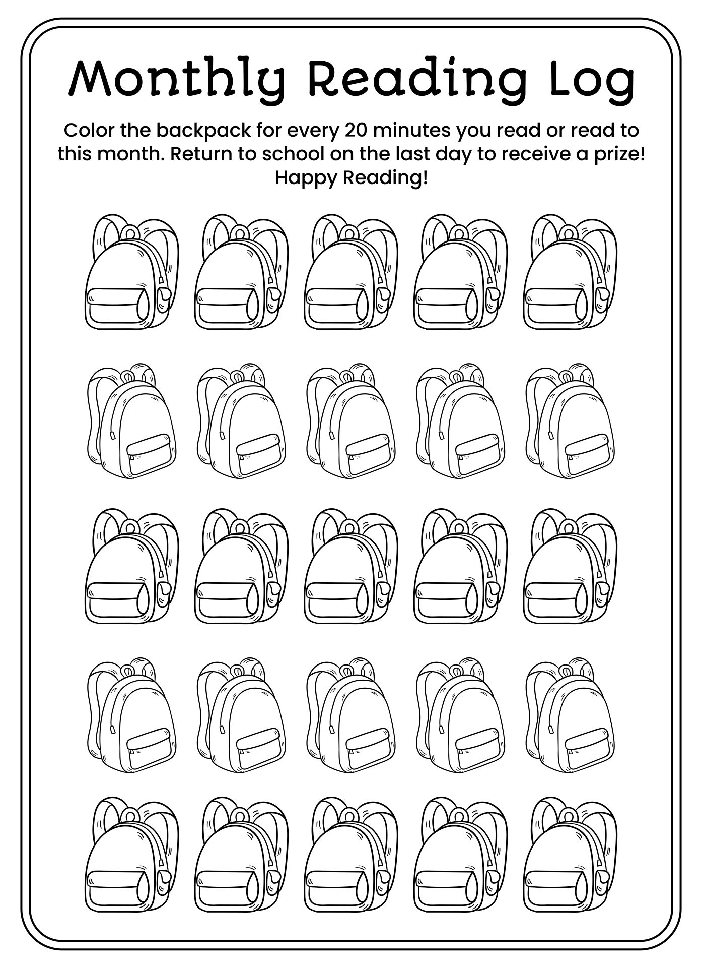 Free Printable Reading Logs For Kindergarten Printable Templates