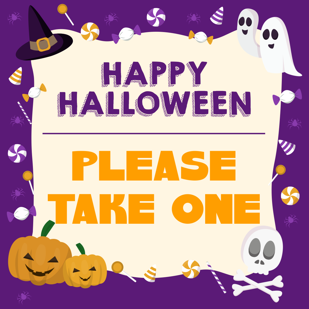 Please Take One Halloween Sign Printable