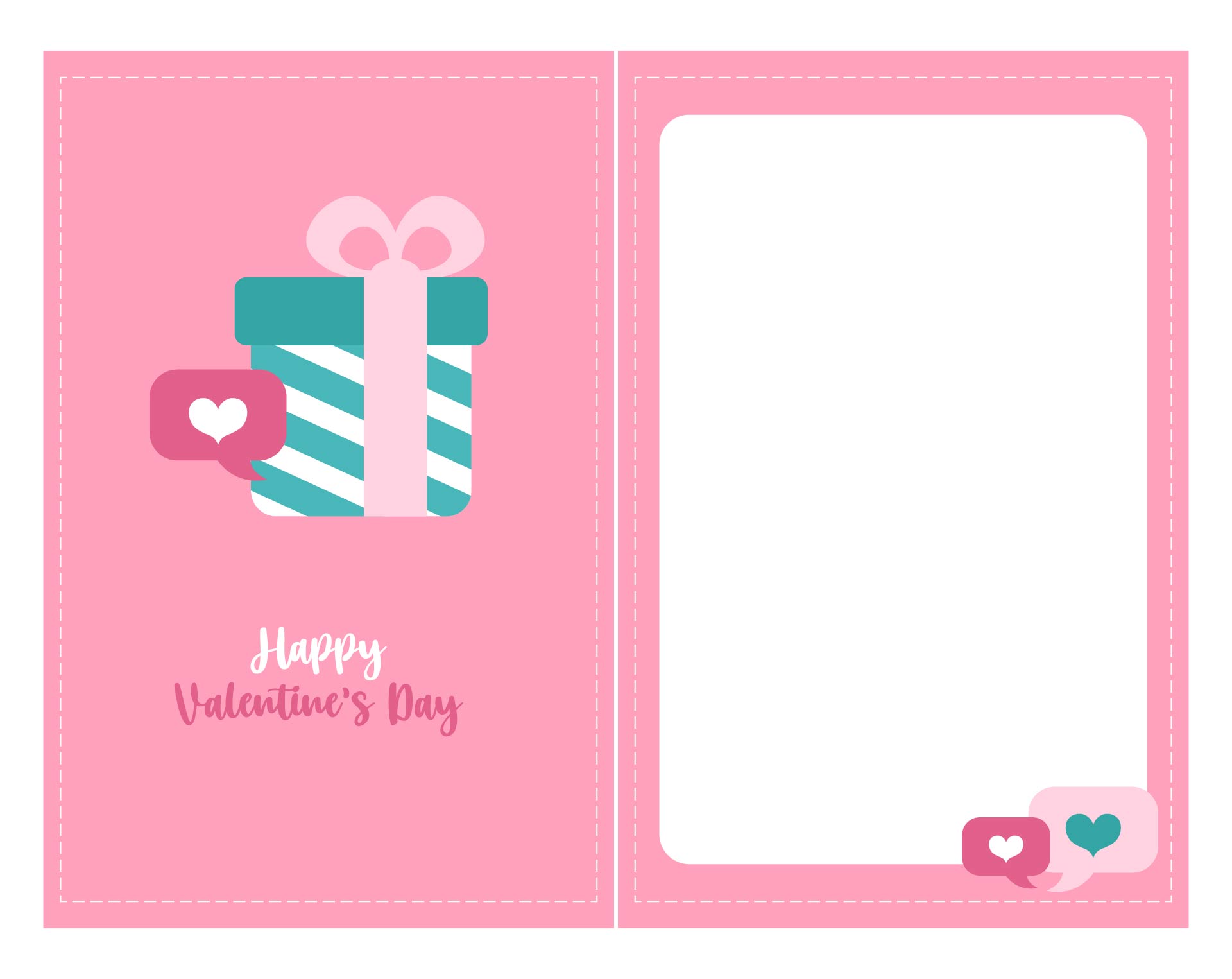 Card Template Foldable Printable Valentines Day Cards To Color