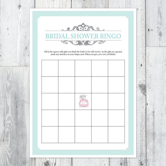 Blank Bridal Shower Bingo Template