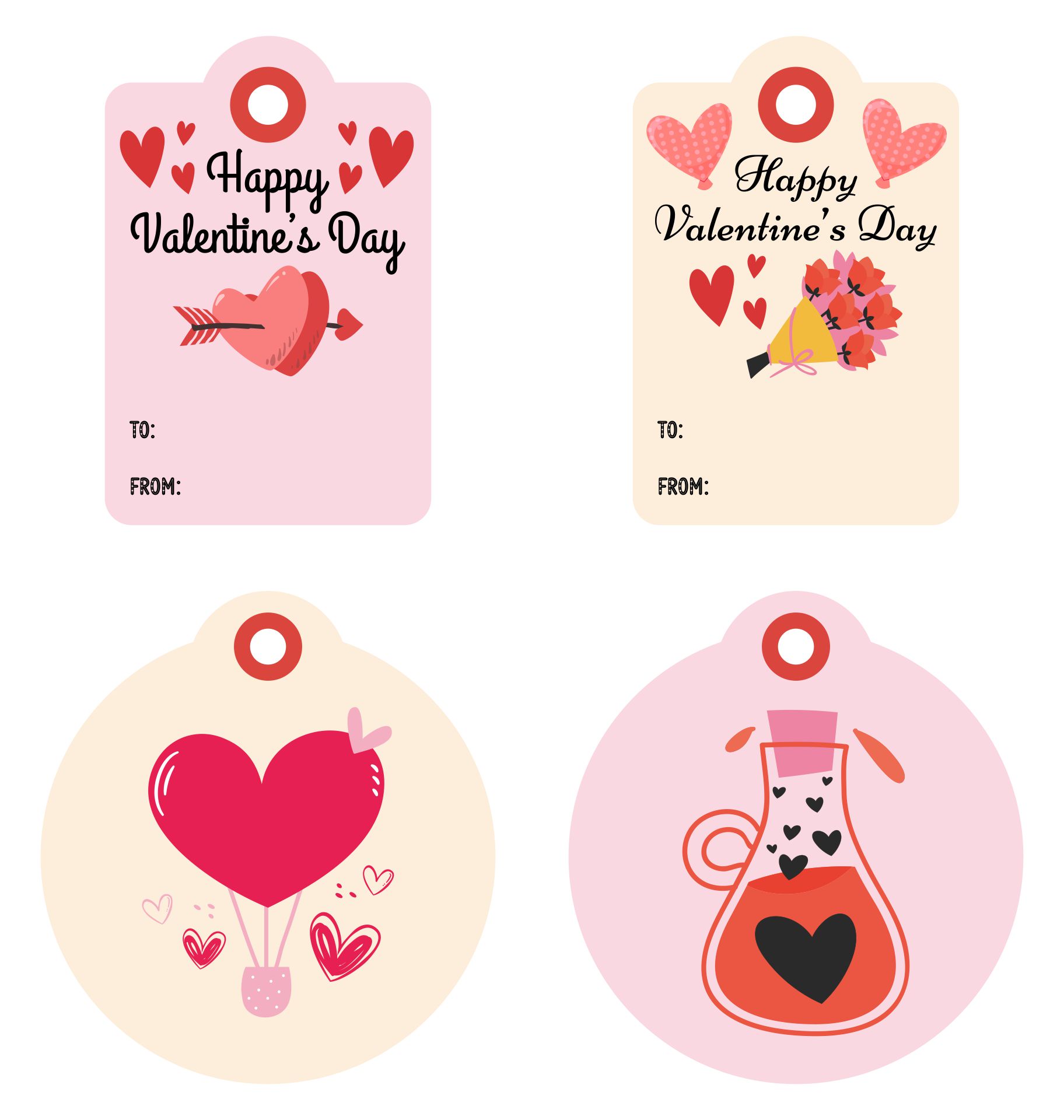 7 Best Images Of Happy Valentine Printable Tags Valentine s Day Printable Gift Tags Happy