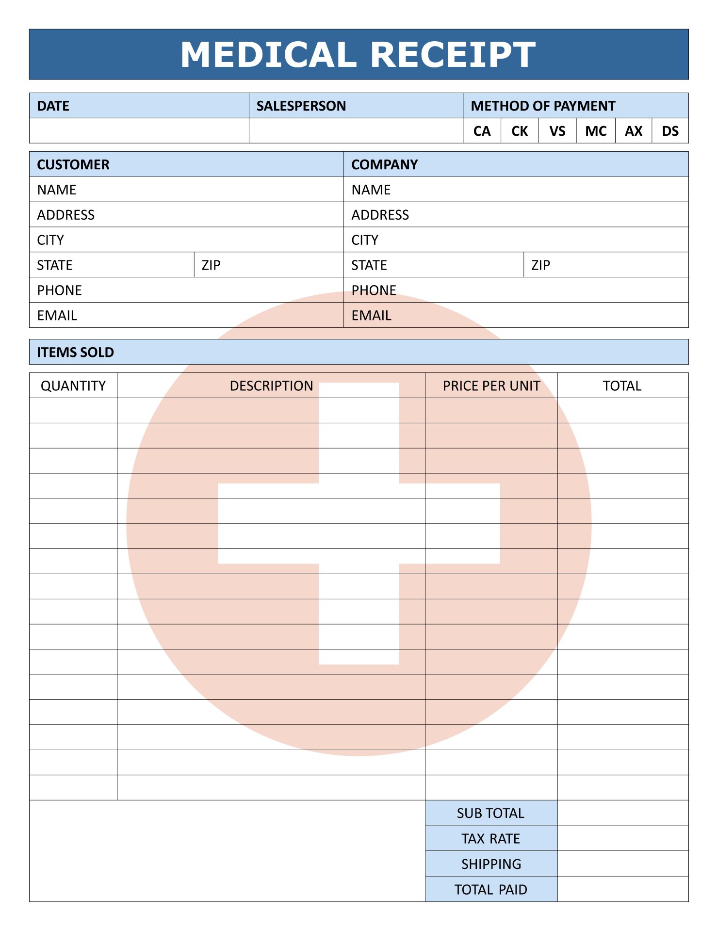 6 Best Images Of Free Printable Medical Receipts Medical Payment 