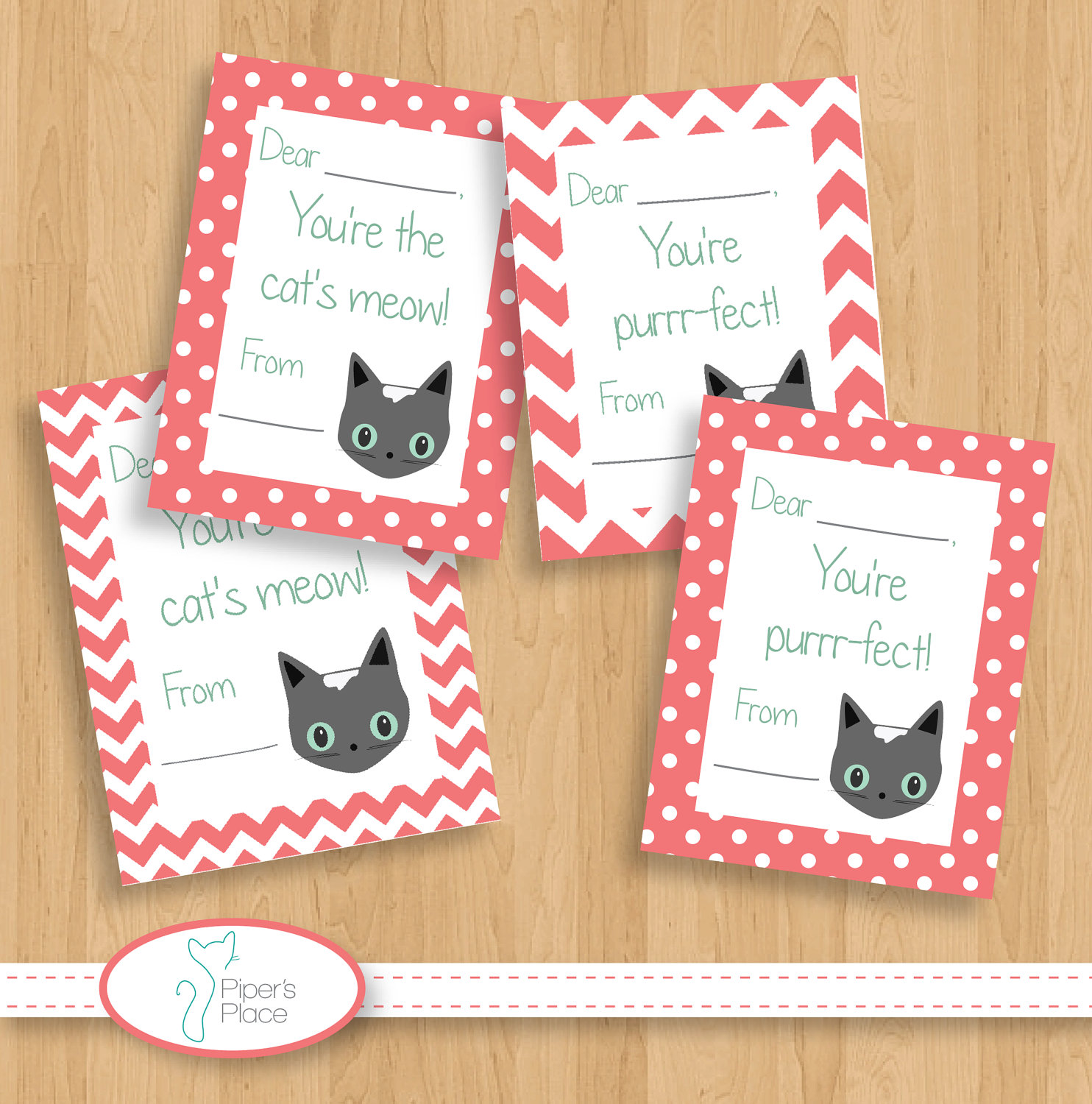 5 Best Images of Free Printable Valentine Cards Cat Valentine's Day