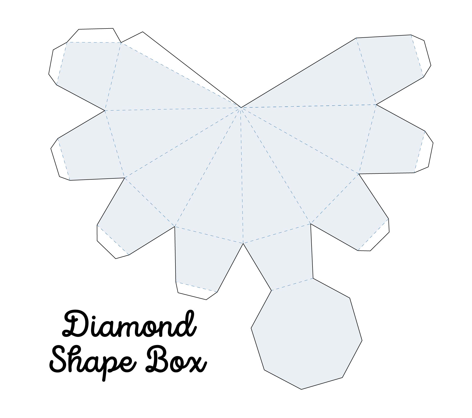 4 Best Images of 3D Printable Box Templates 3D Paper Diamond Template