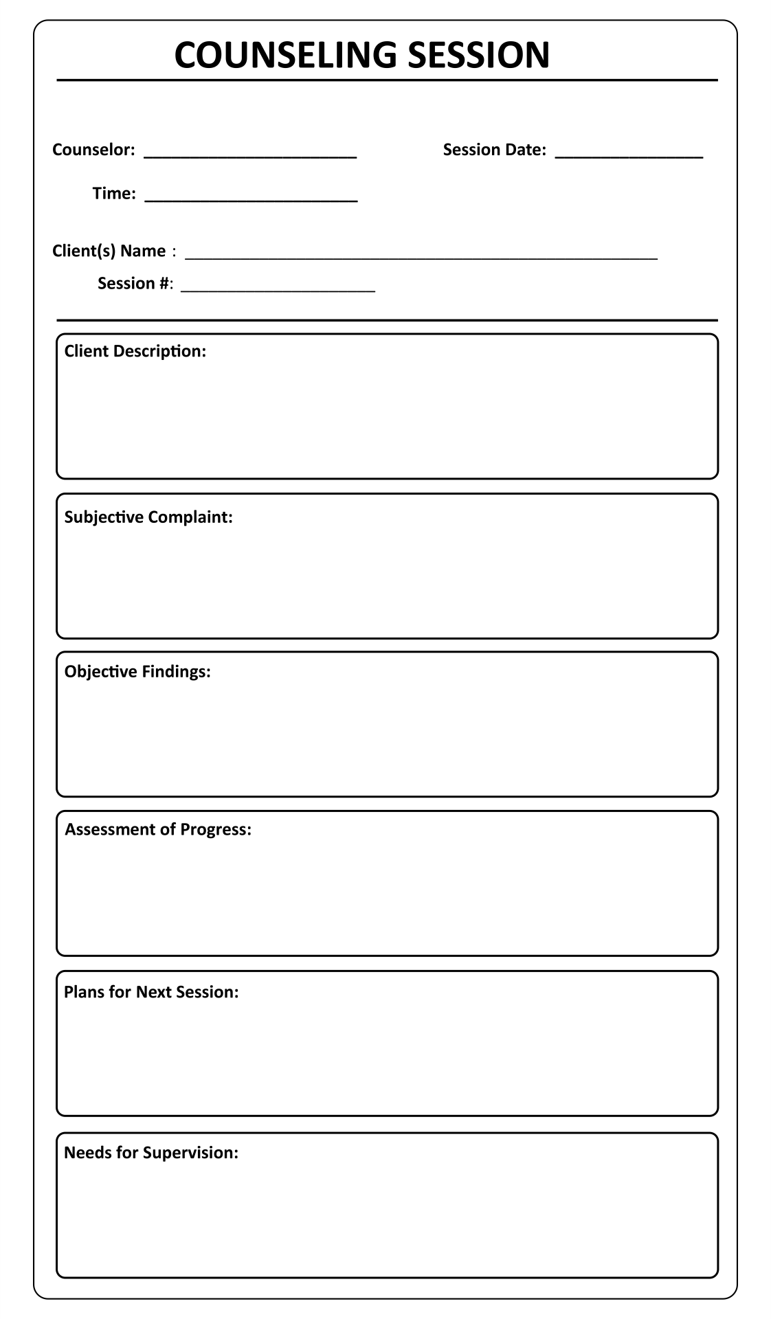 7 Best Images of Printable Counseling Soap Note Templates Counseling