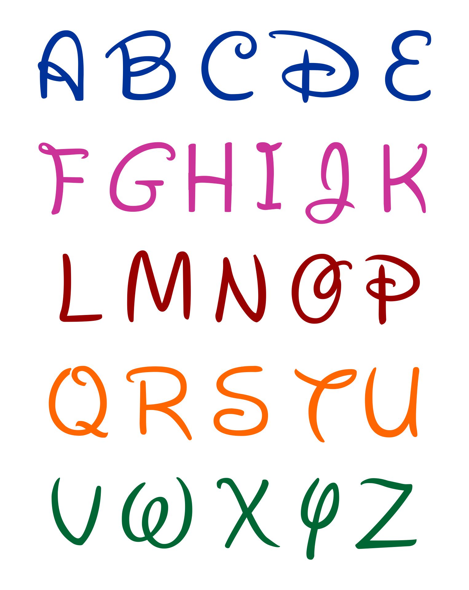 7 Best Images of Alphabet Disney Font Printables Disney Font Alphabet