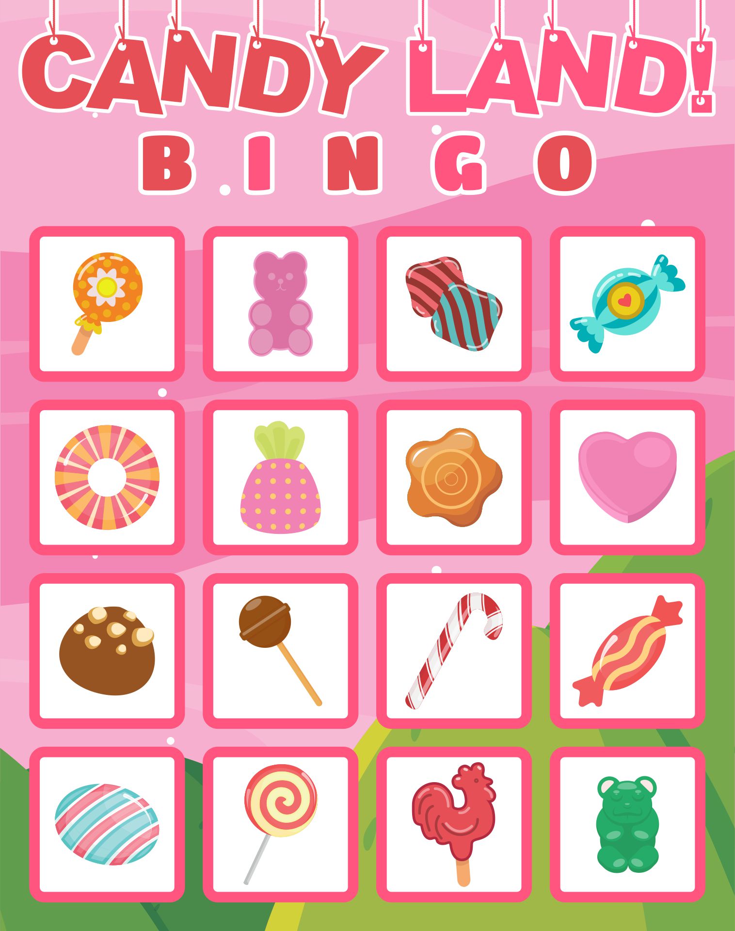 Candyland Cards Printable Printable Word Searches