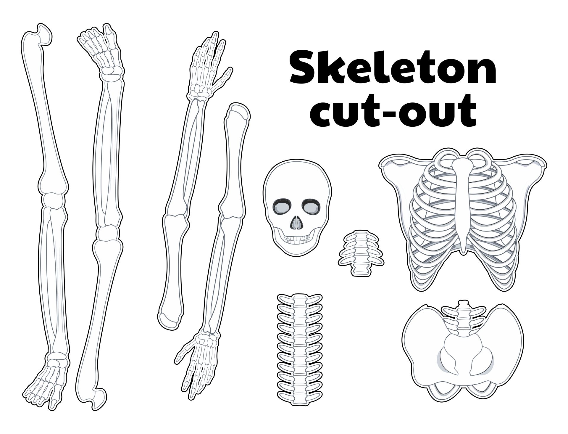 4 Best Images of Printable Halloween Skeleton Patterns Printable