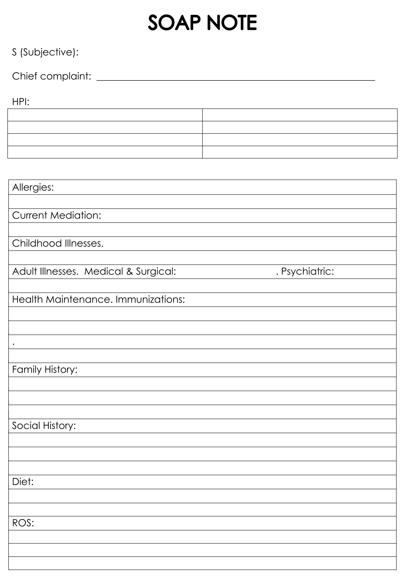 Counselling Session Notes Template