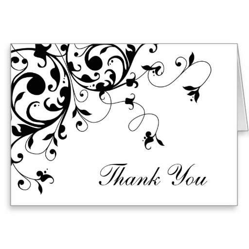 7 Best Images of Black And White Thank You Cards Printable Black and