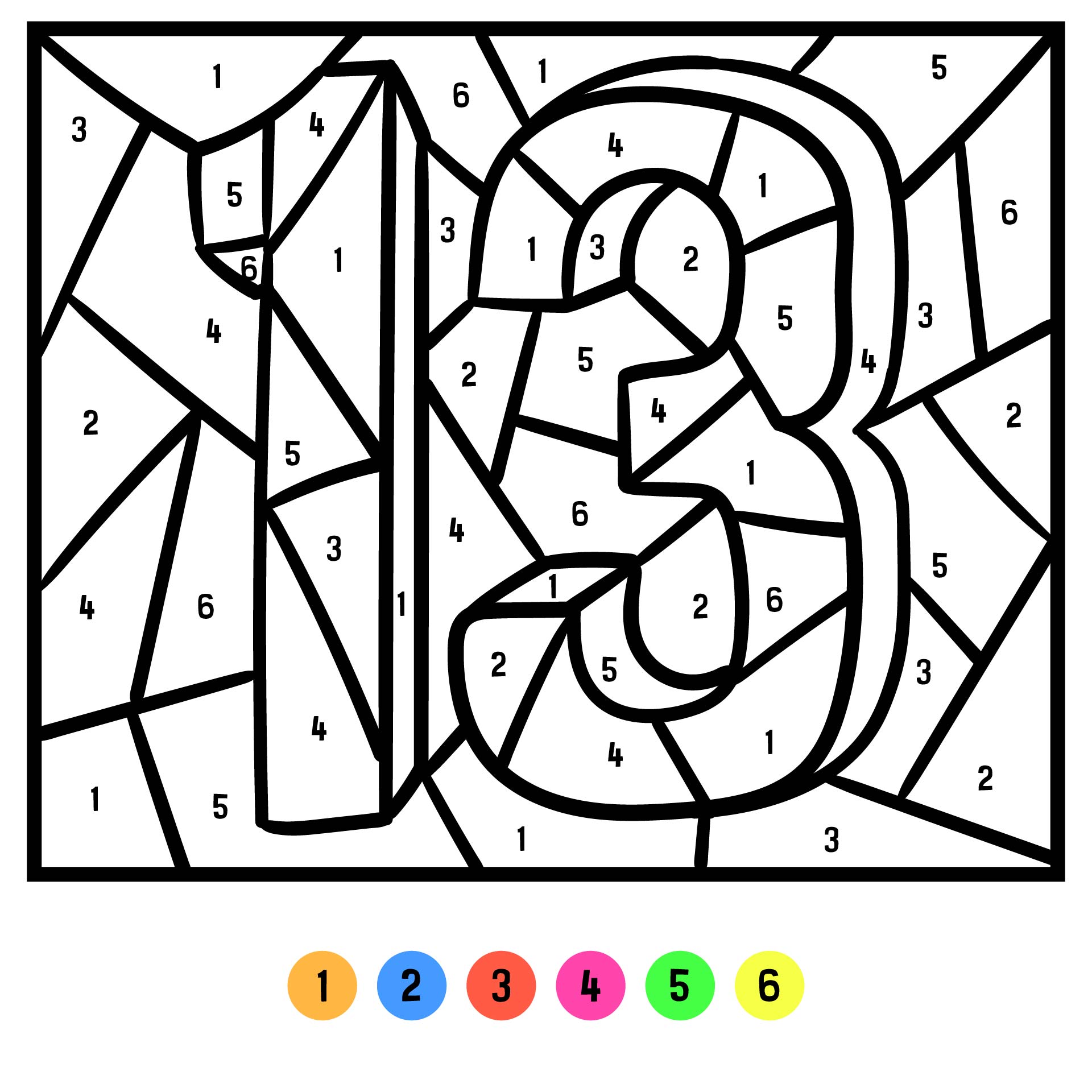 Number 13 Coloring Pages For Preschoolers