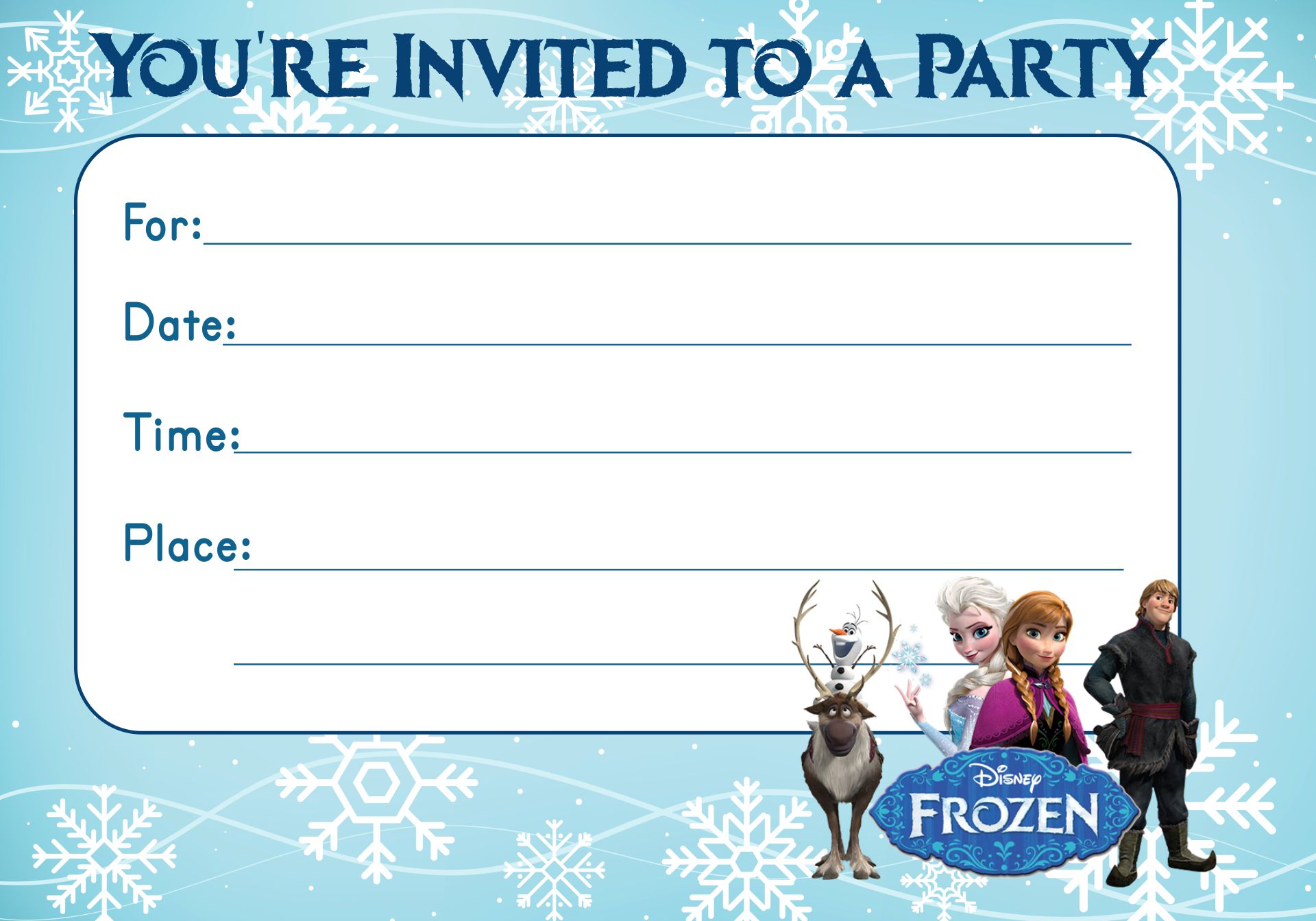 Free Printable Invitations Frozen