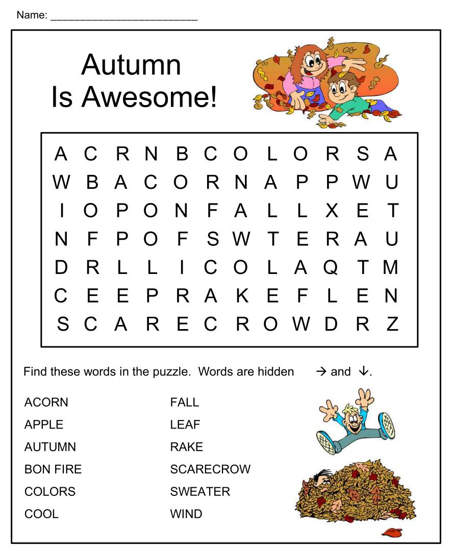 7 Best Images of Free Printable Fall Worksheets Free Printable Fall