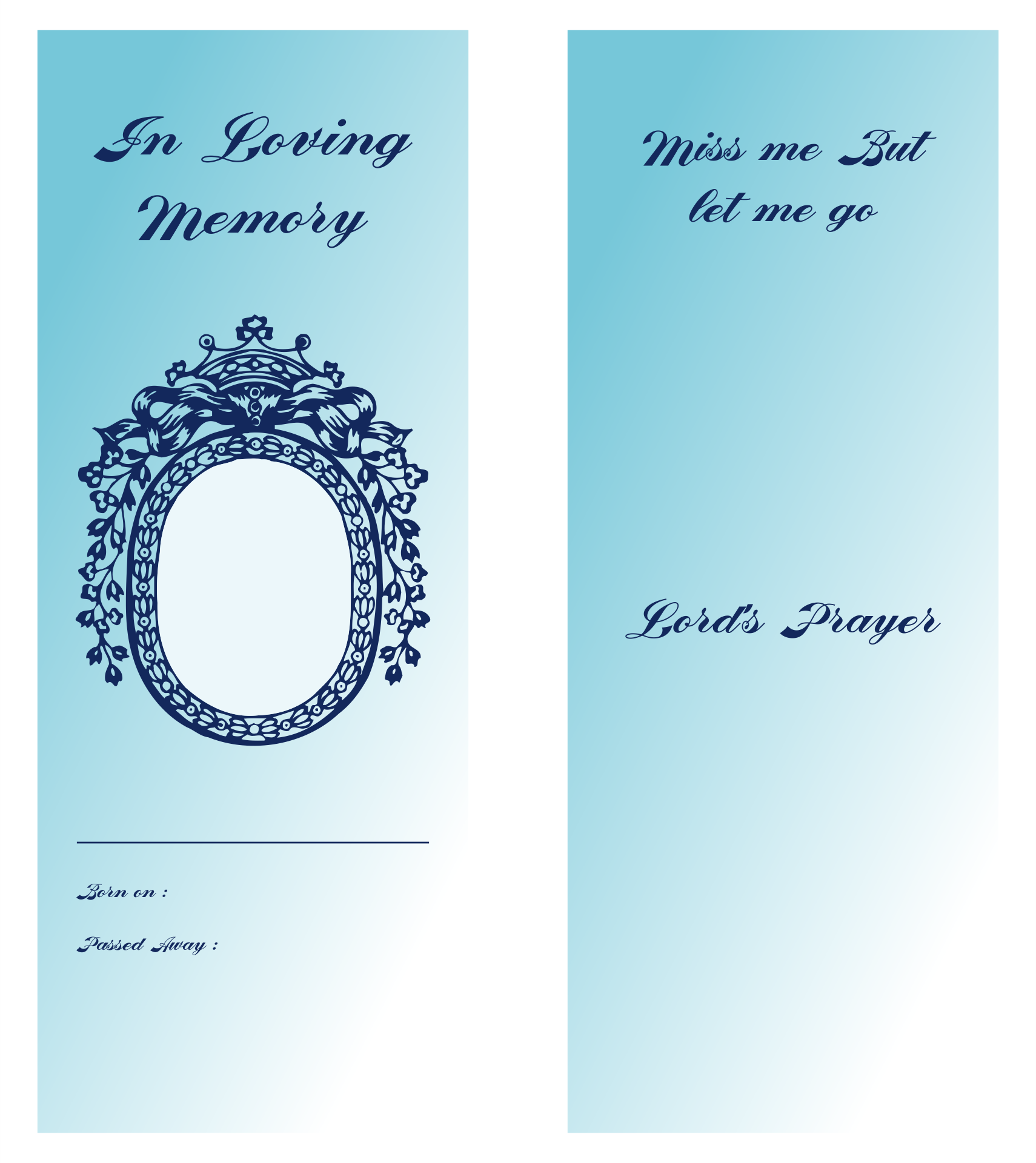 Free Printable Memorial Bookmark Template