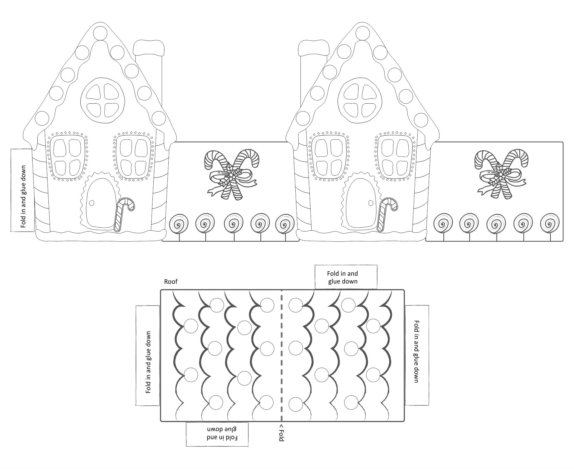 Paper Printable Gingerbread House Template