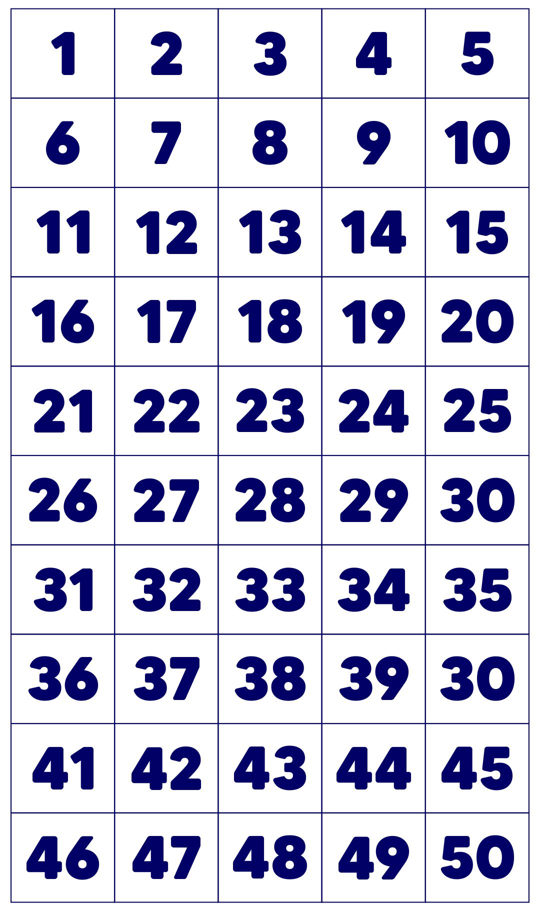 Large Printable Numbers 1 50 Large Printable Numbers 1 50
