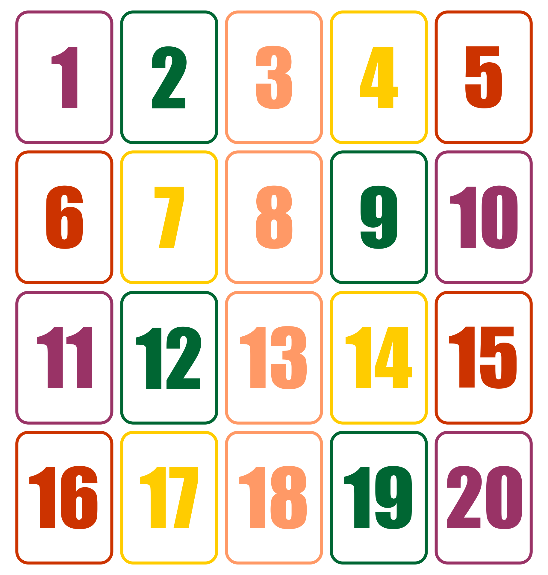 4 Best Images of Large Printable Number Cards 1 20 Printable Number Flash Card 1, Printable
