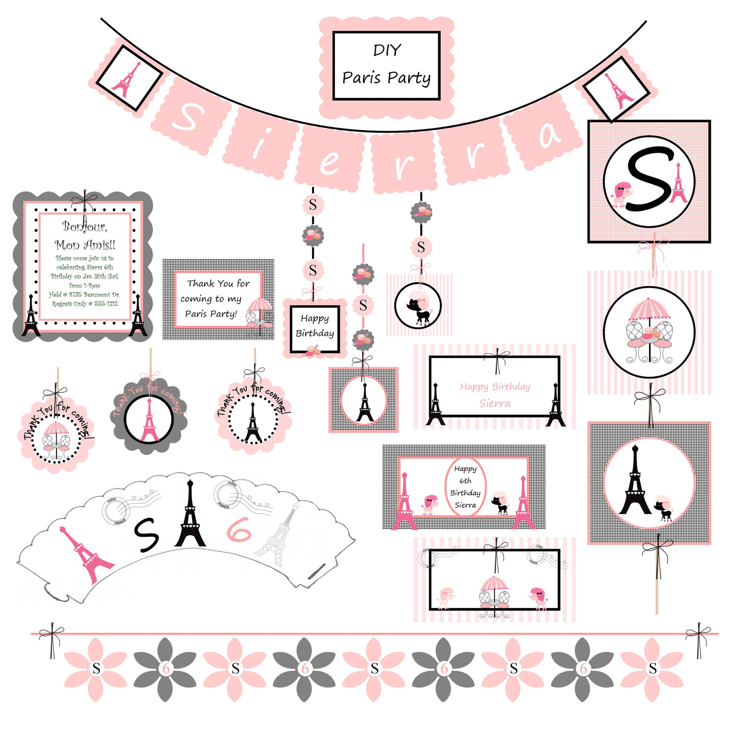 5 Best Images Of Paris Themed Birthday Party Free Printables Paris 
