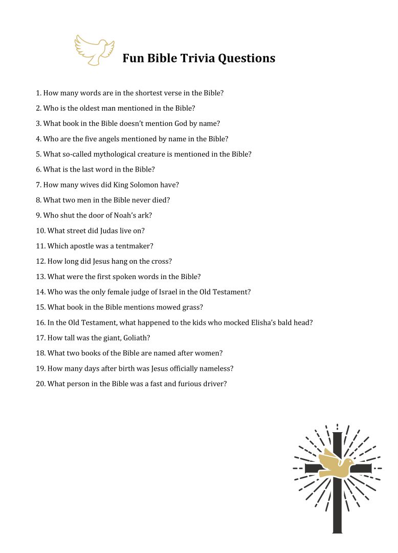 6 Best Images of Youth Bible Trivia Questions Printable - Printable Bible Trivia Questions ...