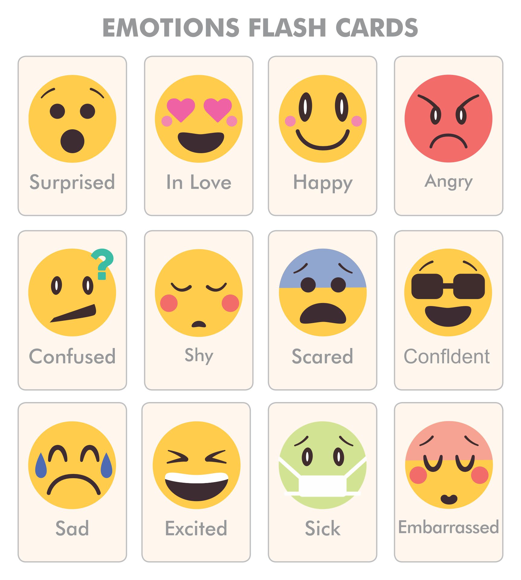 7 Best Images of Printable Emotion Cards Free Printable Emotion Flash