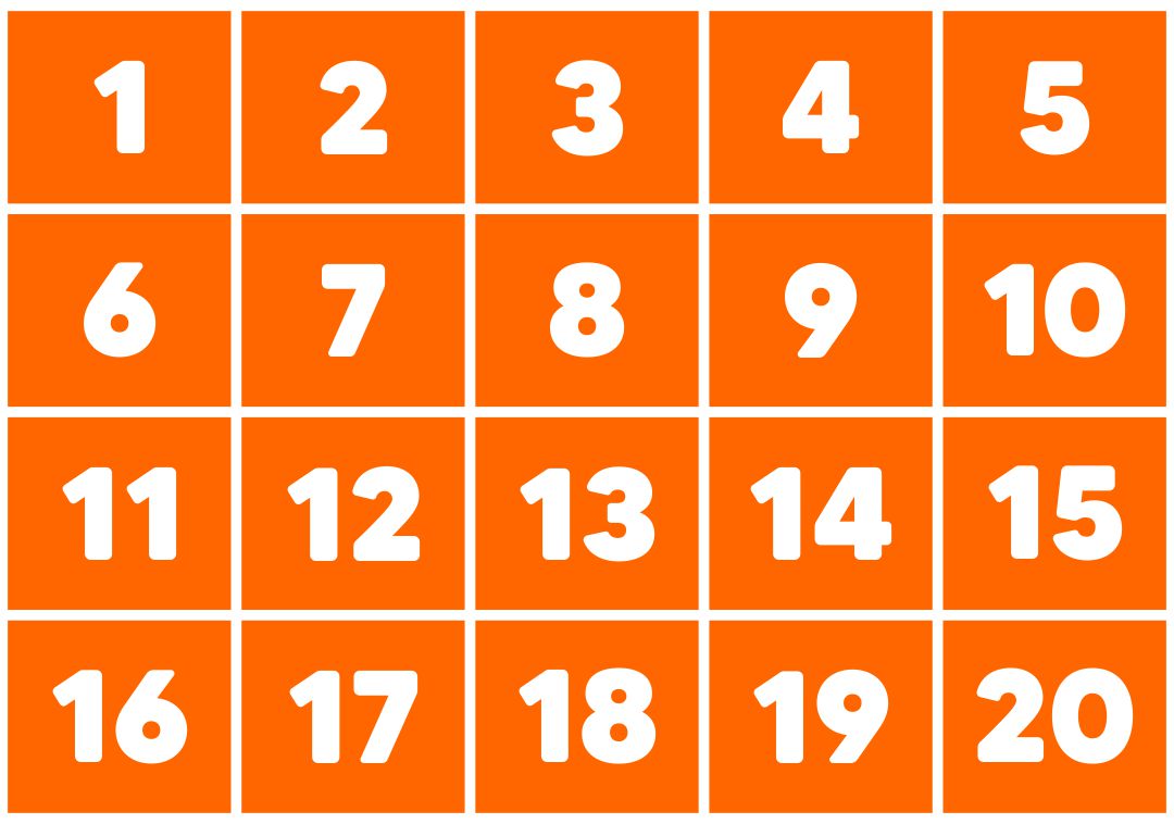 6 Best Images of Large Printable Number 11 - Printable Numbers 1 20