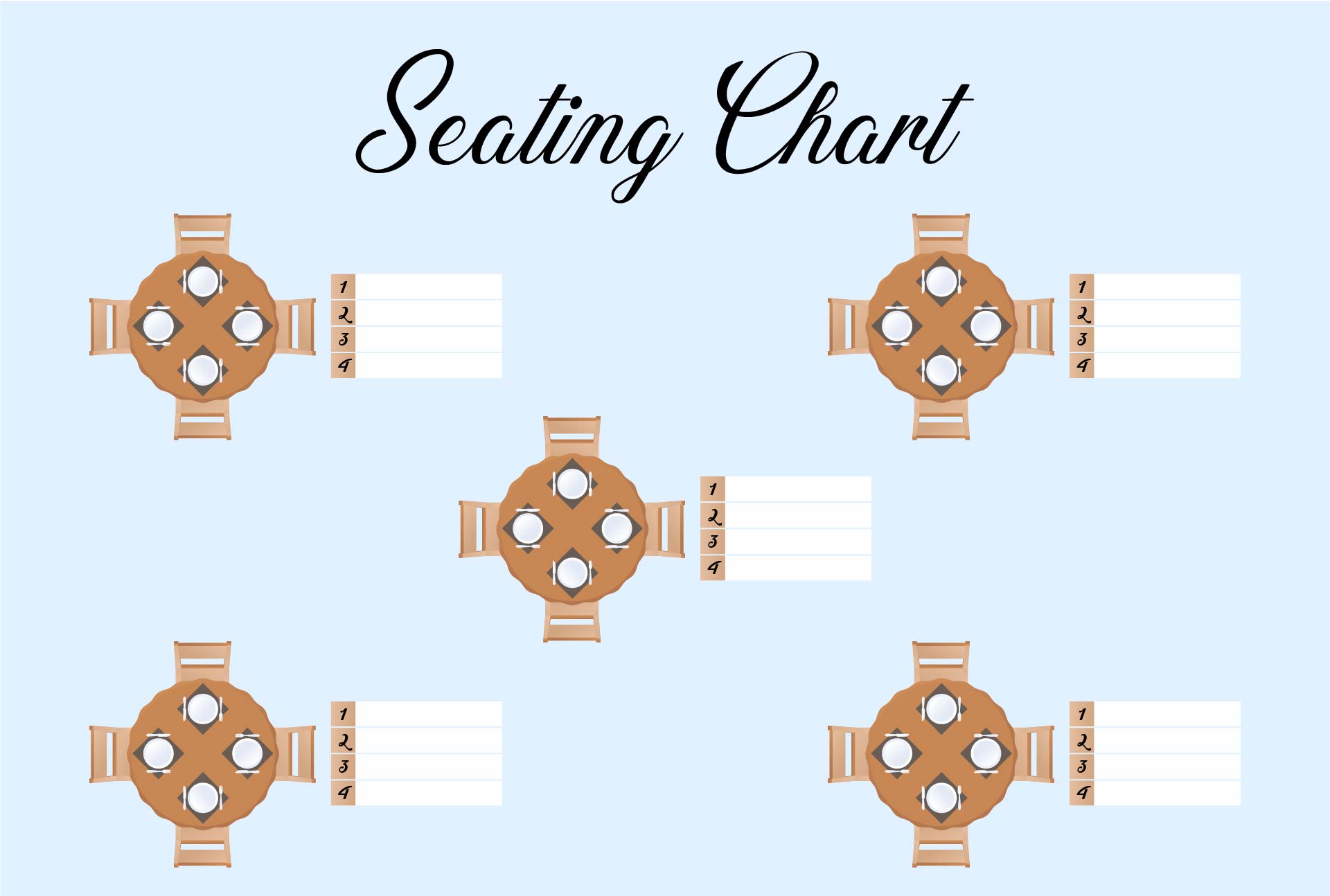 4 Best Images of Printable Blank Wedding Seating Charts - Printable