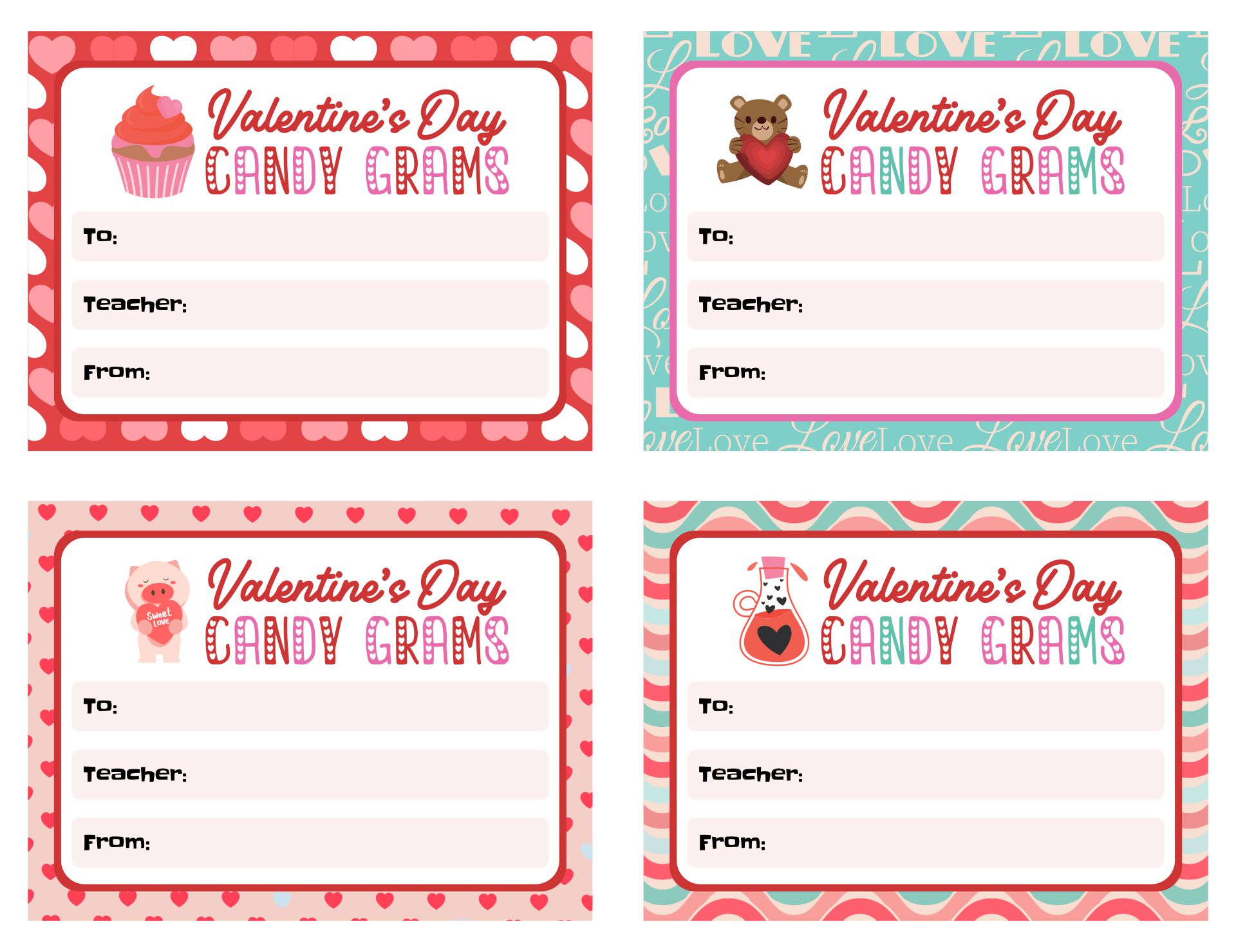 Valentine Candy Gram Template