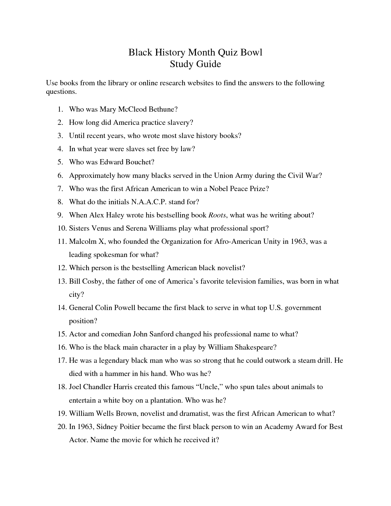 Black History Month Trivia Questions And Answers Printable black-history-month-trivia-questions-and-answers-printable