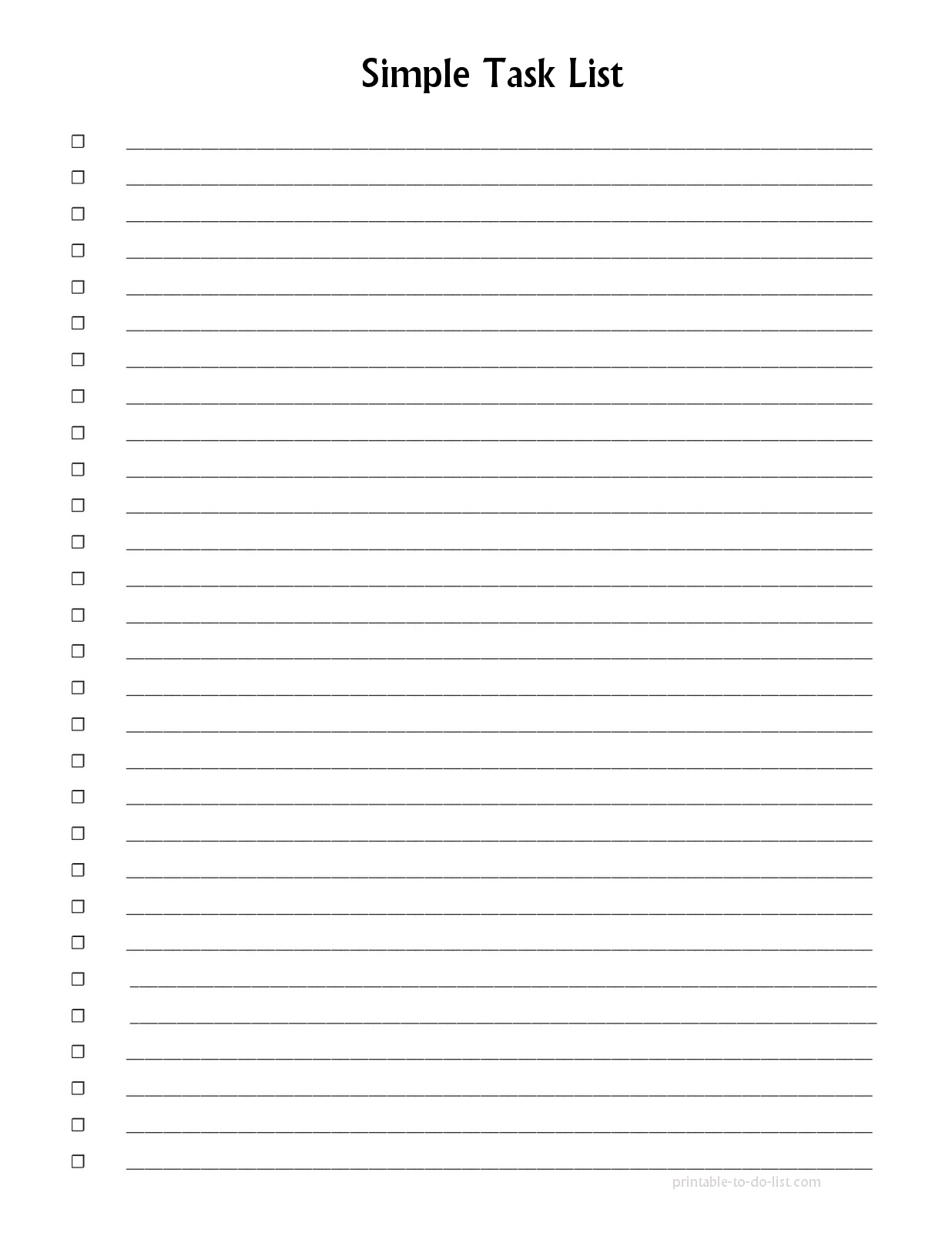 7 Best Images of To Do Printable List Forms Printable to Do Checklist
