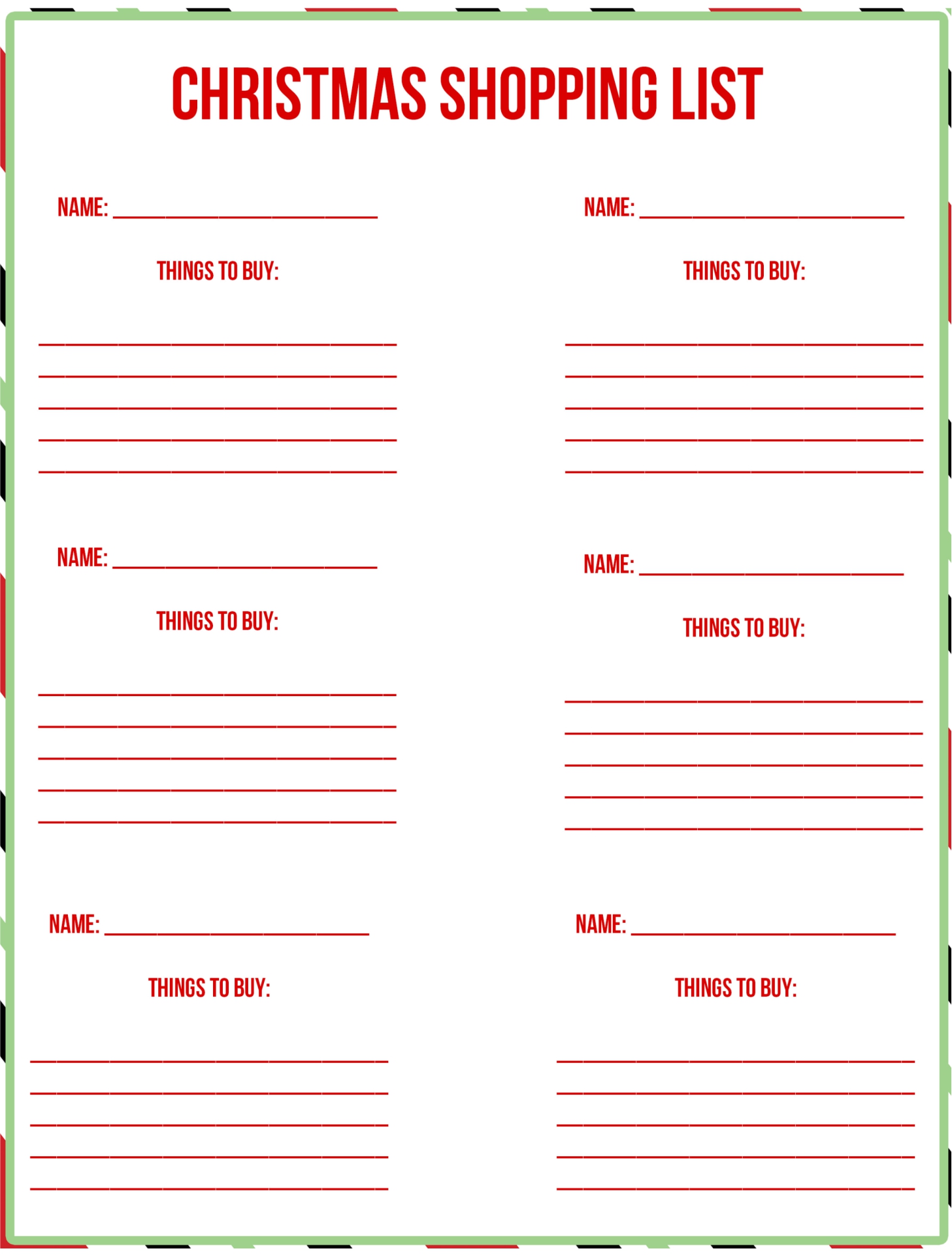 Christmas Shopping List Template Google Docs Printable Word Searches