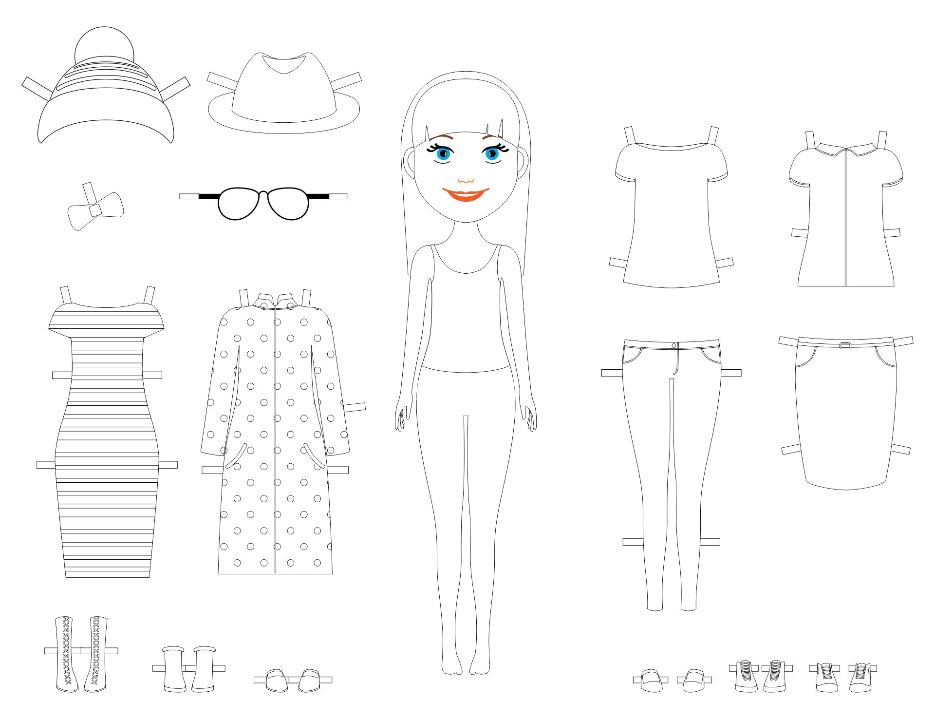 9 Best Images of Printable Paper Dolls To Color Coloring Paper Dolls