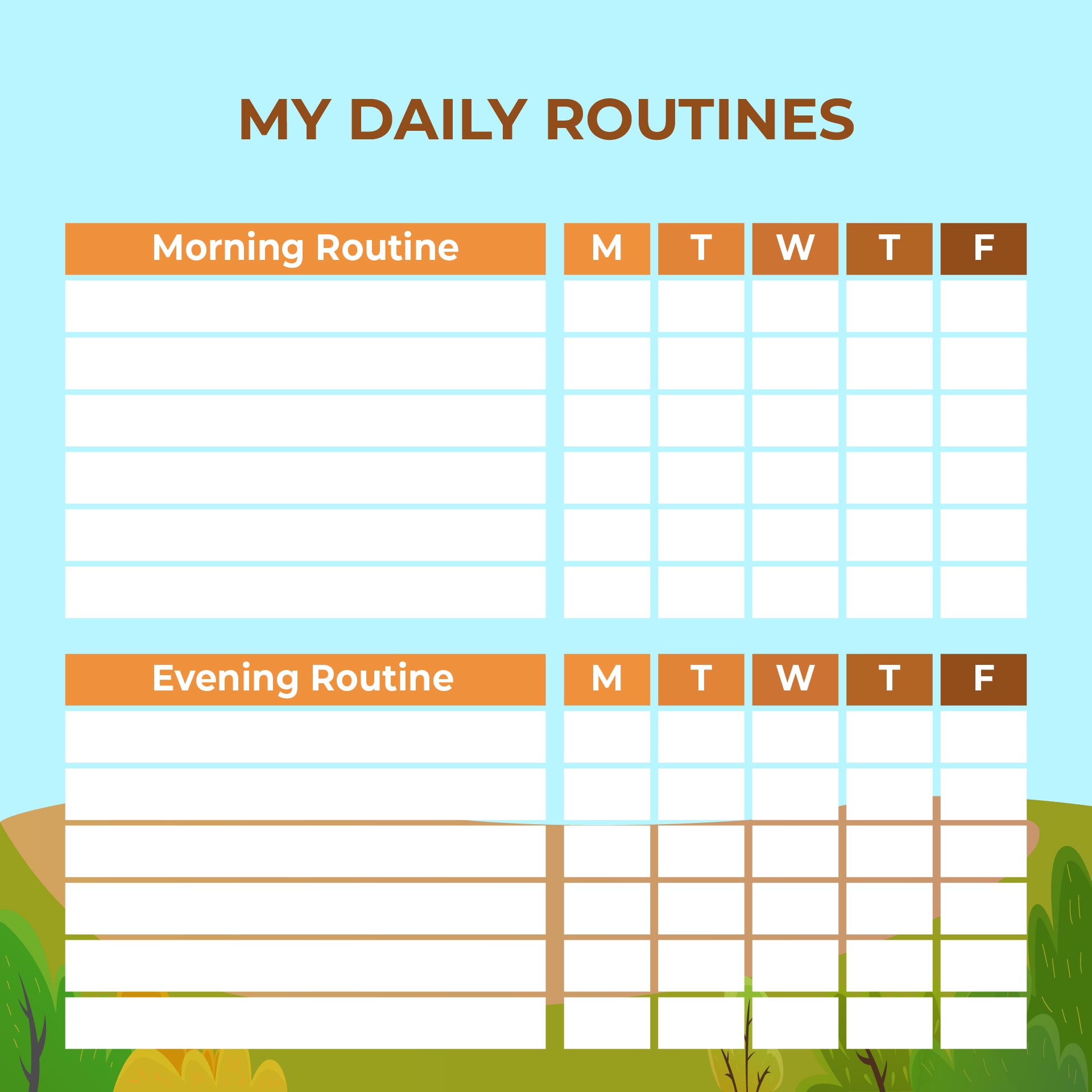 Routine Chart Template