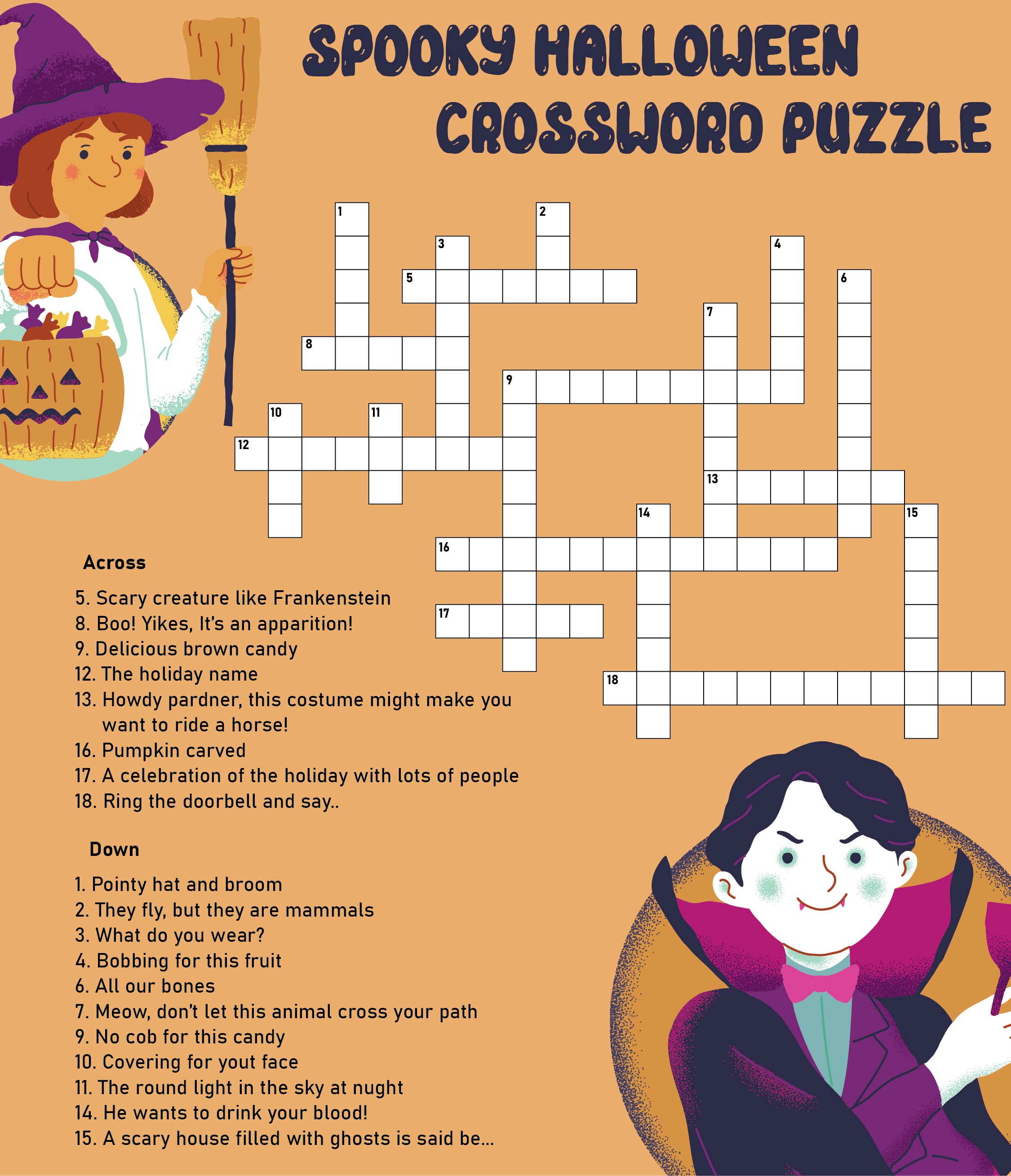 Halloween Printable Crossword Puzzles Printable World Holiday