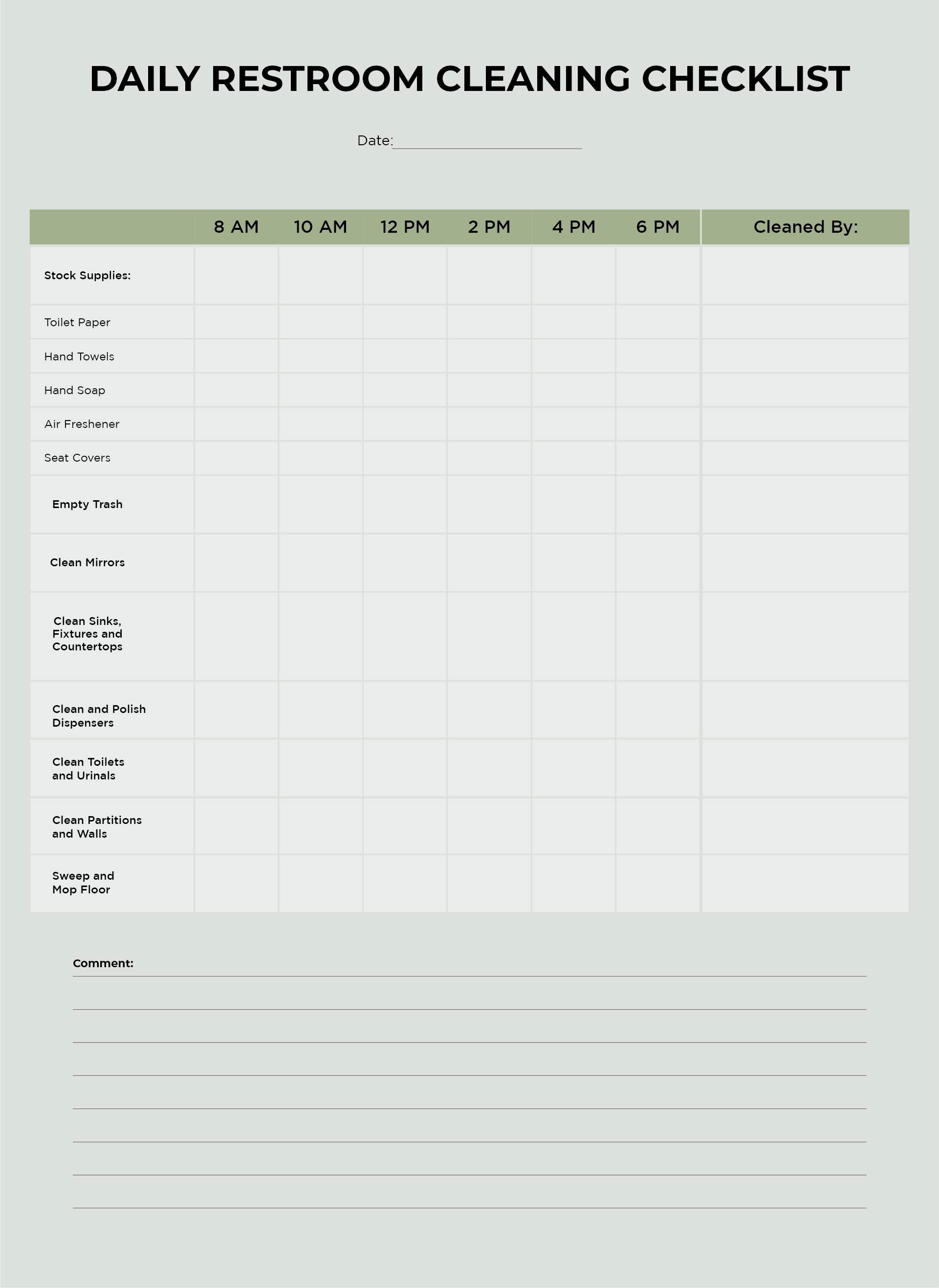 6 Best Images Of Bathroom Schedule Printable Free Printable Bathroom Checklist Checklist
