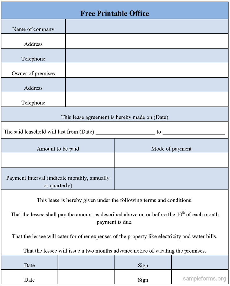 Free Printable Office Forms Templates Printable Forms Free Online