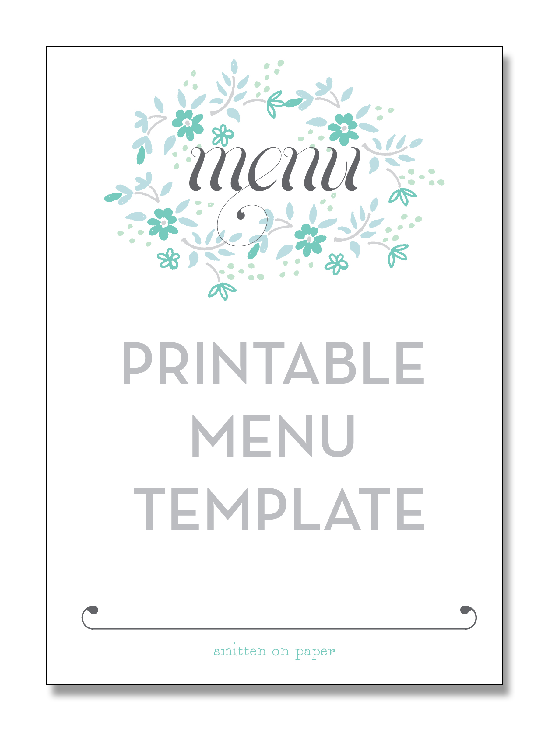 Blank Menu Templates Free Download Blank Menu Templates Free Download