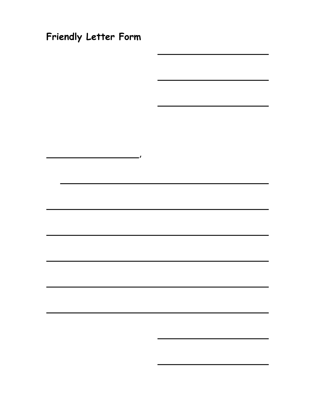 Free Friendly Letter Template Printable Printable Templates Free